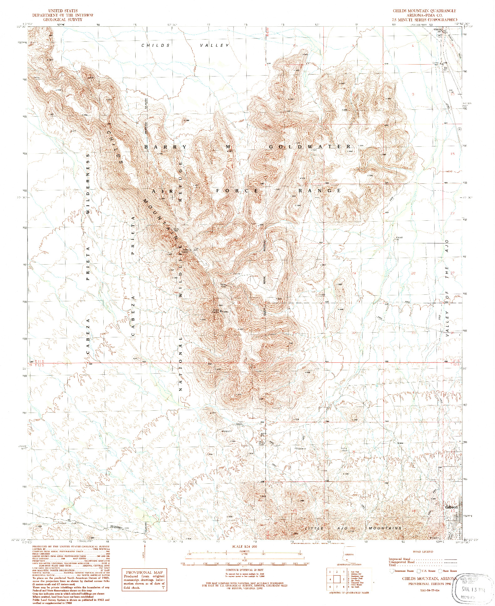 USGS 1:24000-SCALE QUADRANGLE FOR CHILDS MOUNTAIN, AZ 1990