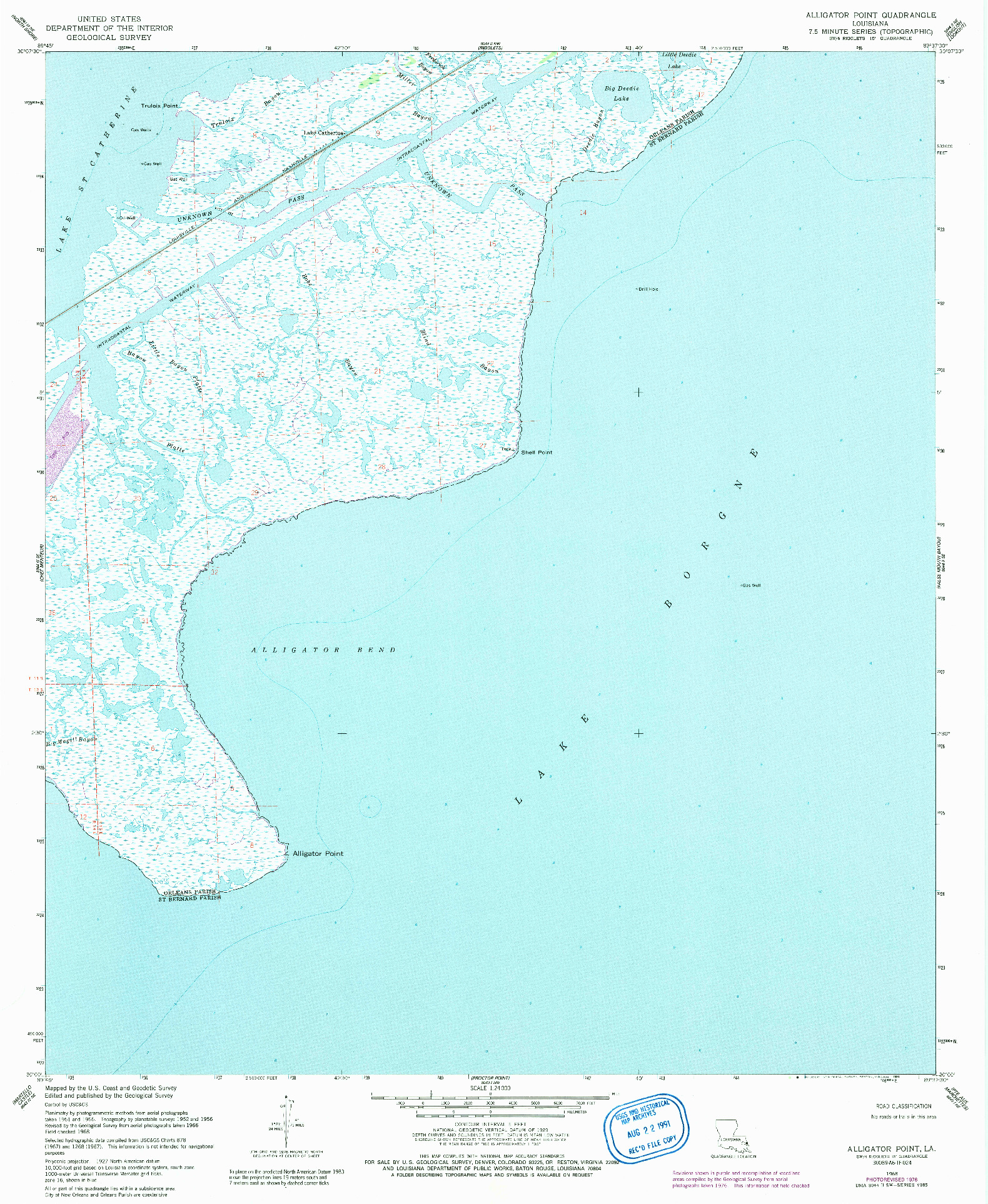 USGS 1:24000-SCALE QUADRANGLE FOR ALLIGATOR POINT, LA 1968