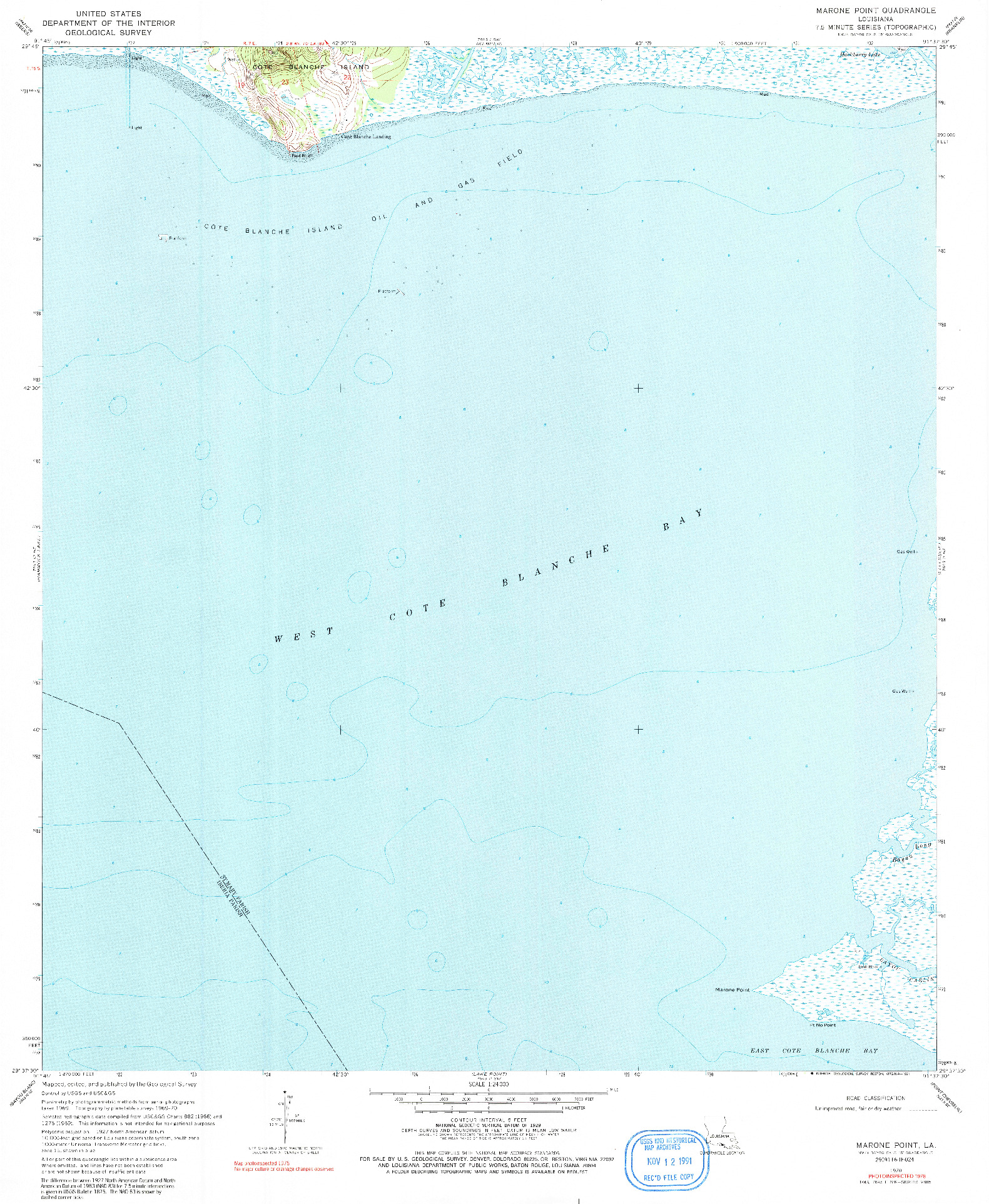 USGS 1:24000-SCALE QUADRANGLE FOR MARONE POINT, LA 1970