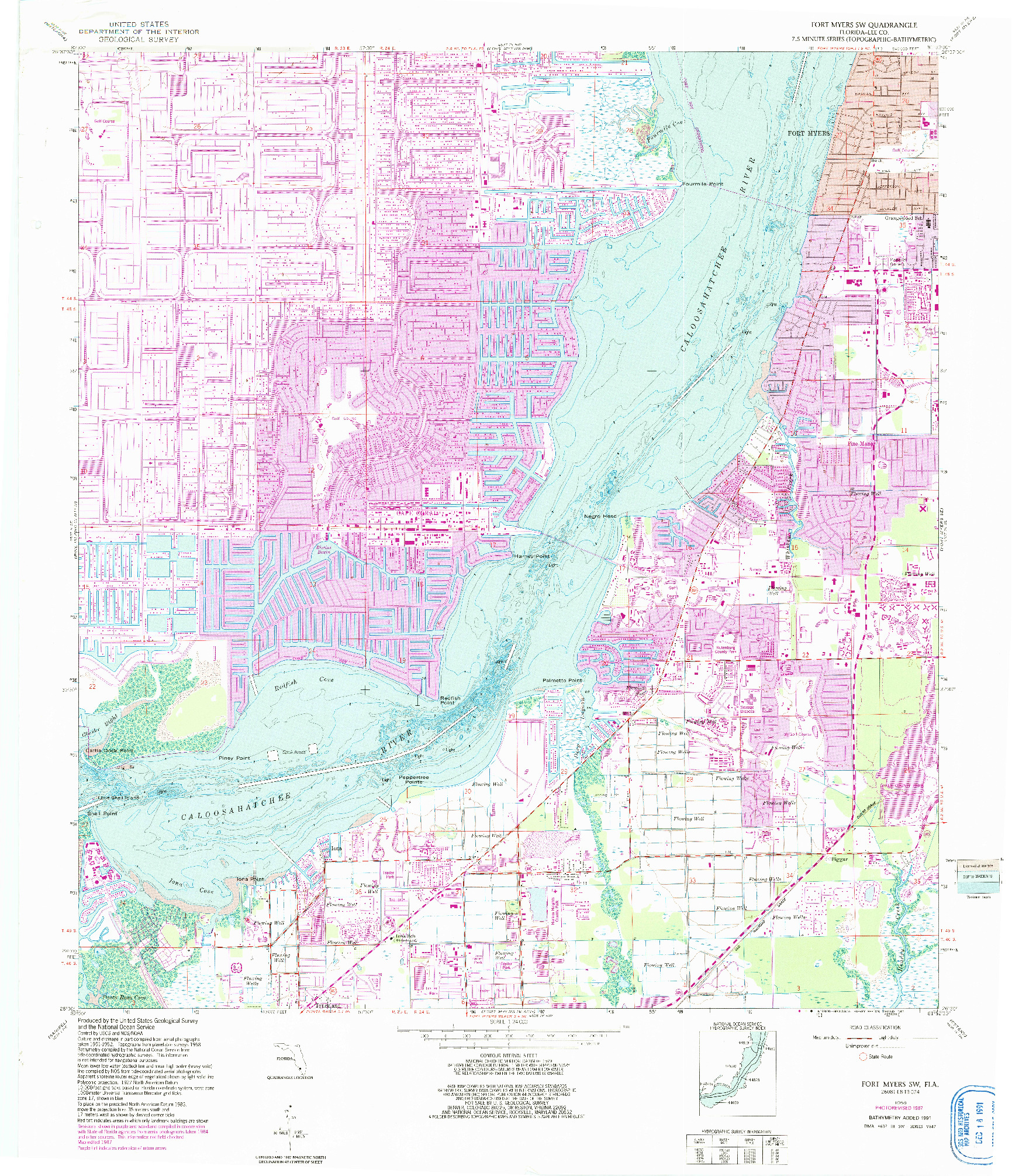 USGS 1:24000-SCALE QUADRANGLE FOR FORT MYERS SW, FL 1958