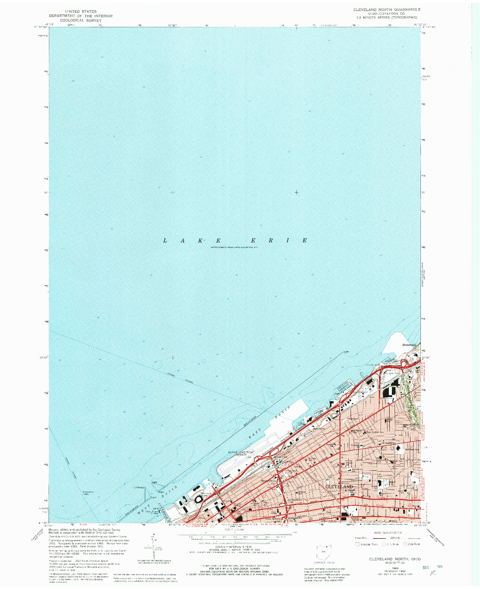 USGS 1:24000-SCALE QUADRANGLE FOR CLEVELAND NORTH, OH 1963