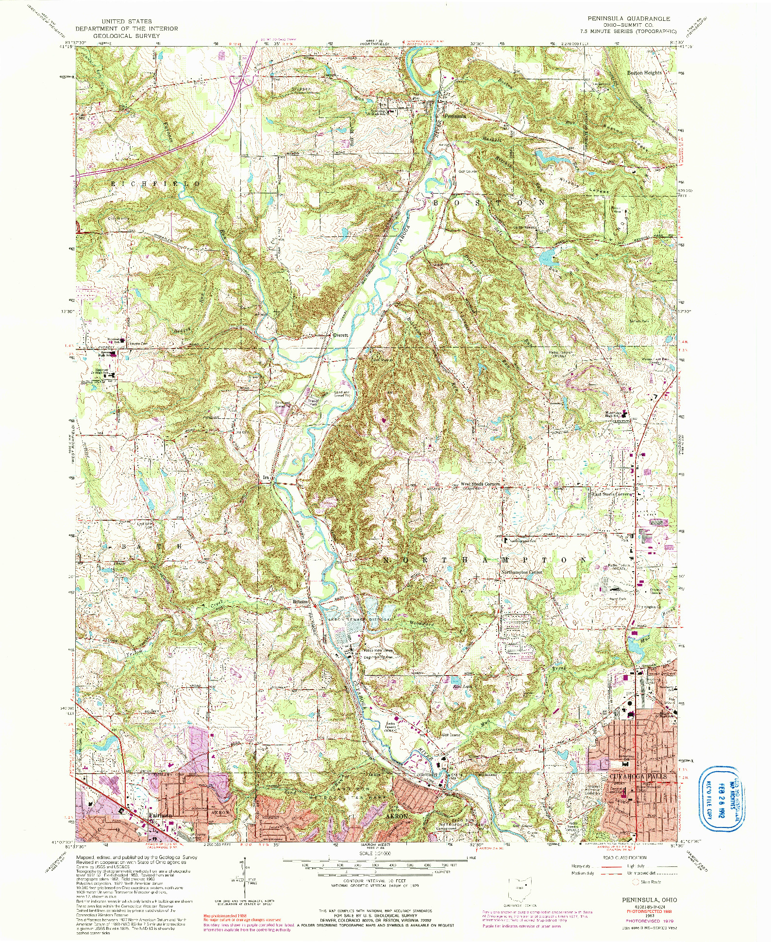 USGS 1:24000-SCALE QUADRANGLE FOR PENINSULA, OH 1963