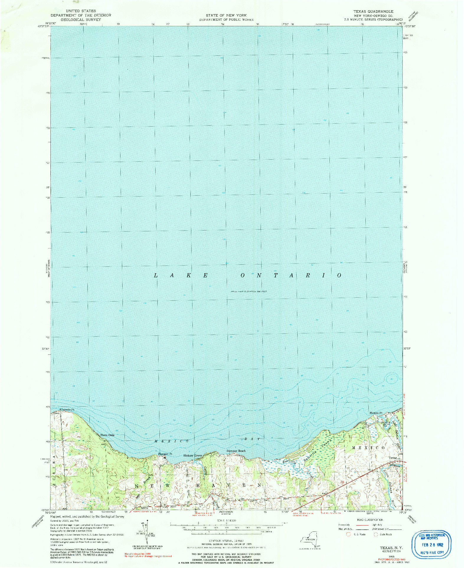 USGS 1:24000-SCALE QUADRANGLE FOR TEXAS, NY 1955