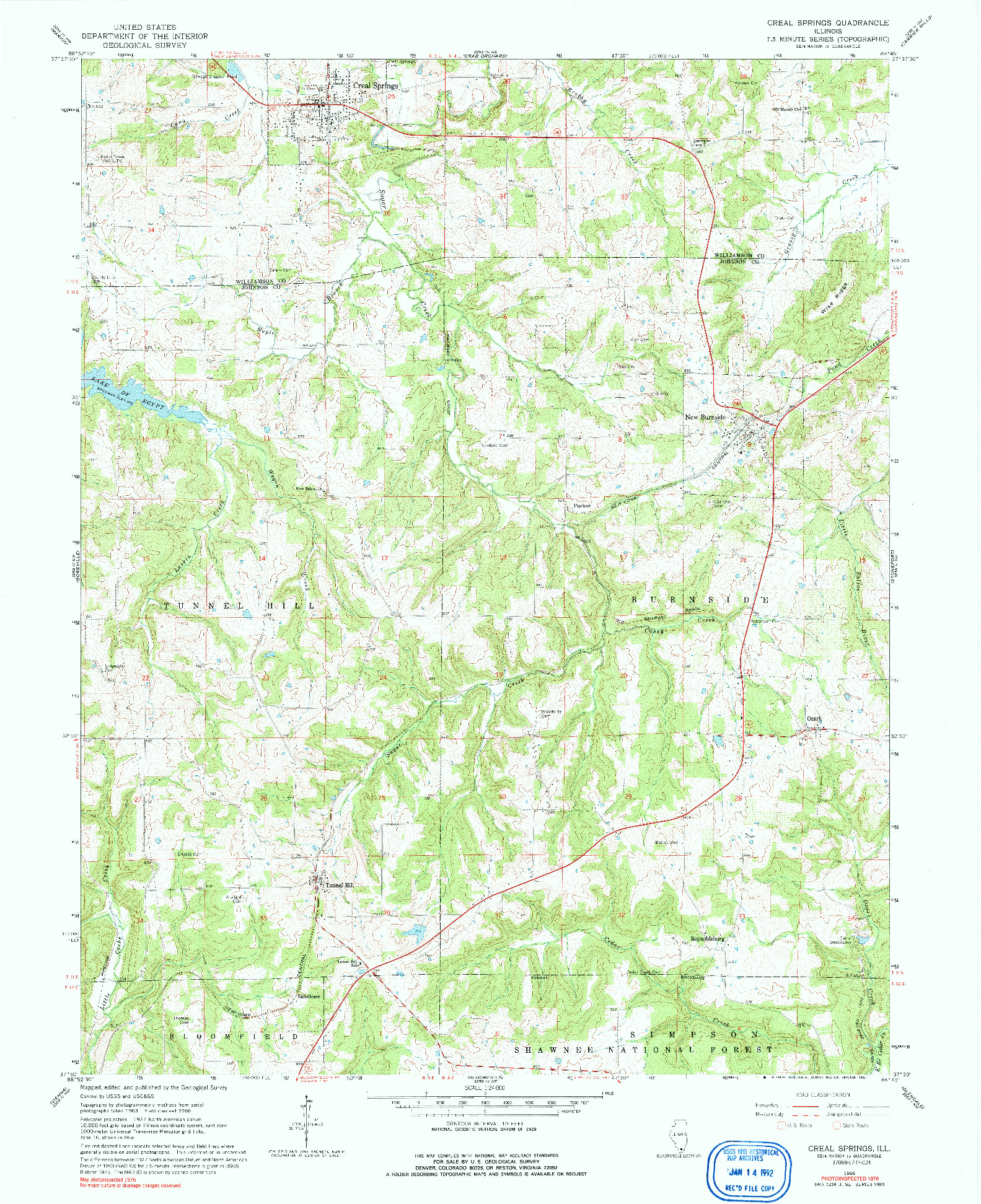 USGS 1:24000-SCALE QUADRANGLE FOR CREAL SPRINGS, IL 1966