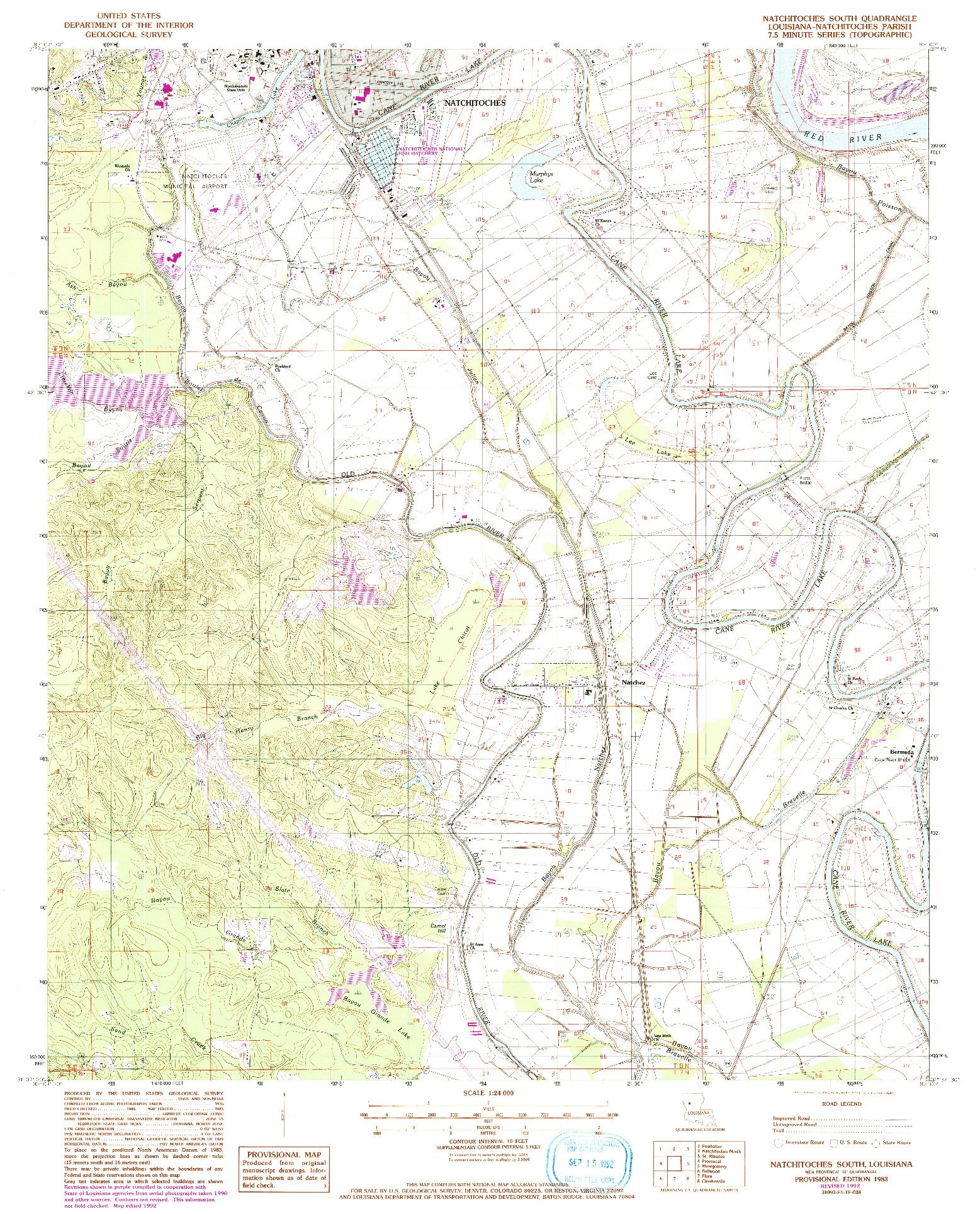 USGS 1:24000-SCALE QUADRANGLE FOR NATCHITOCHES SOUTH, LA 1983