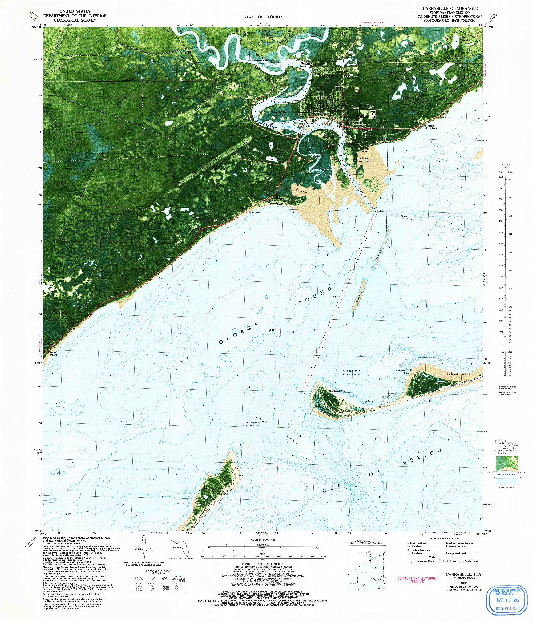 USGS 1:24000-SCALE QUADRANGLE FOR CARRABELLE, FL 1981