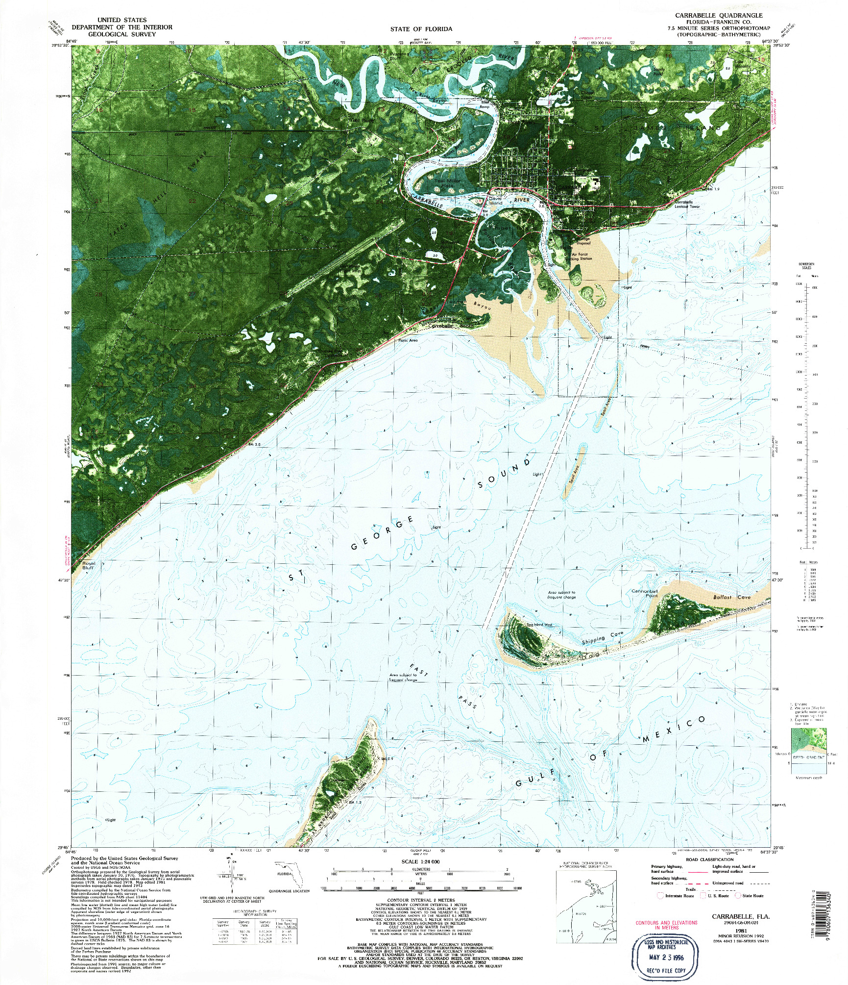 USGS 1:24000-SCALE QUADRANGLE FOR CARRABELLE, FL 1981