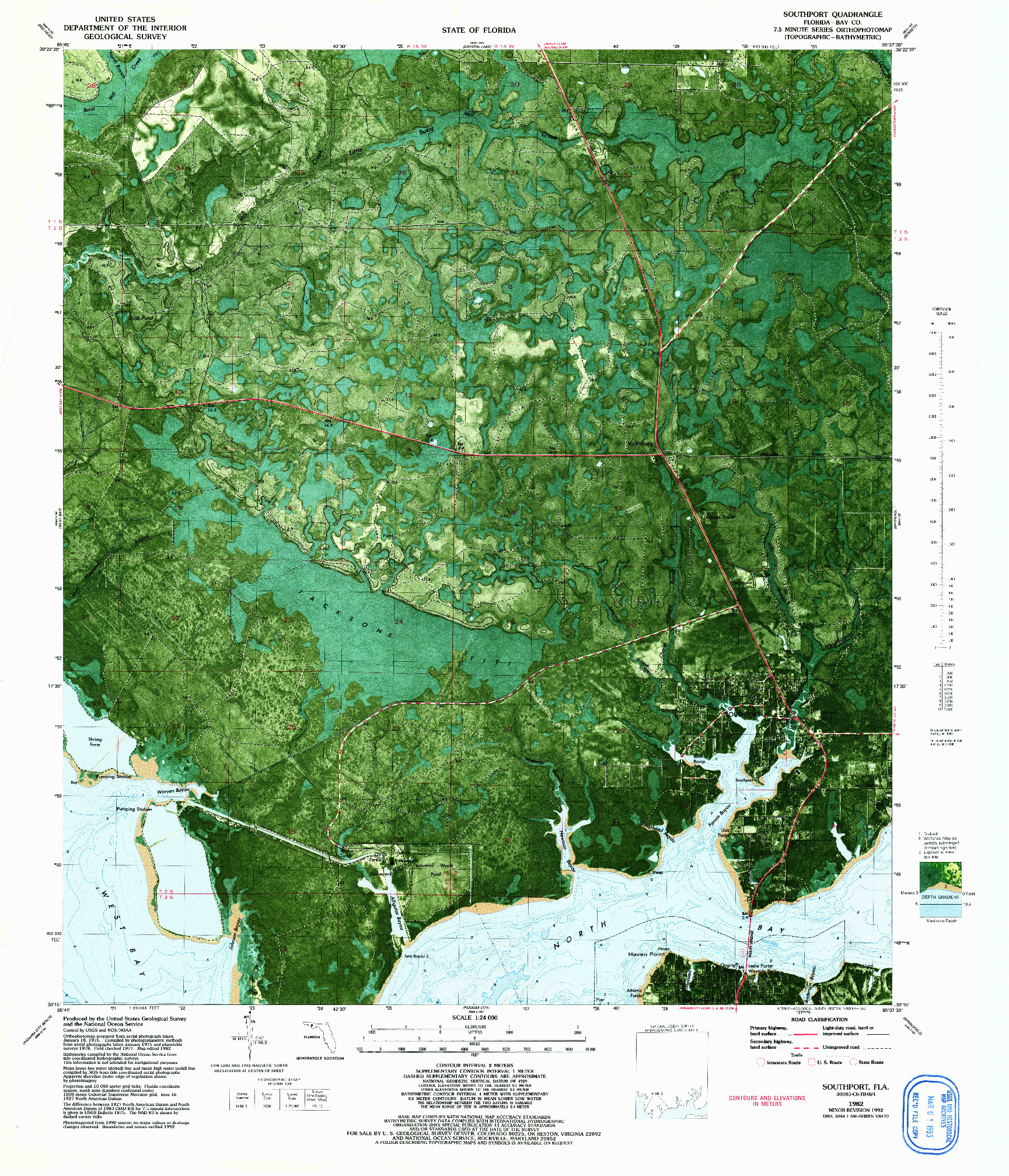 USGS 1:24000-SCALE QUADRANGLE FOR SOUTHPORT, FL 1982