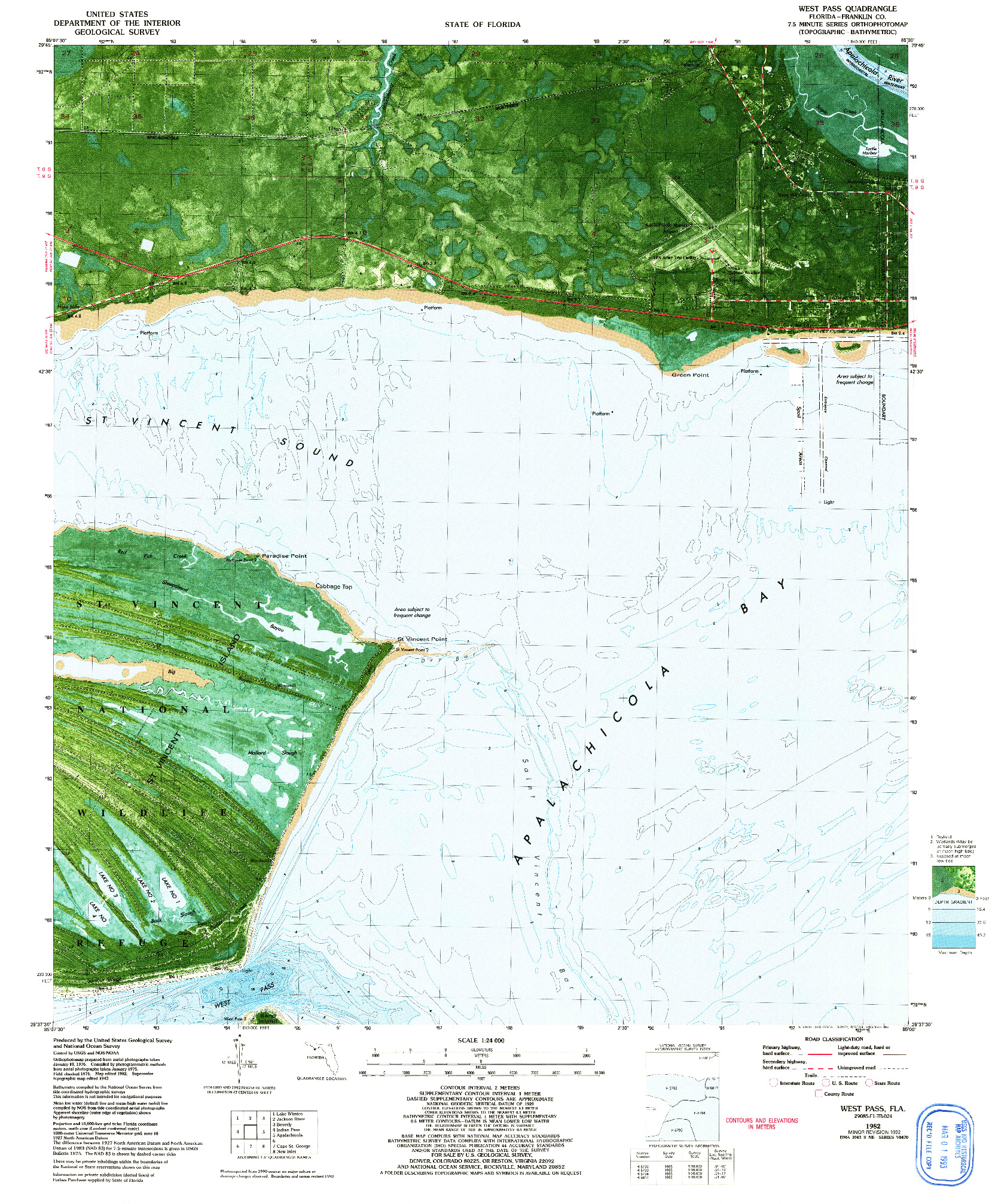 USGS 1:24000-SCALE QUADRANGLE FOR WEST PASS, FL 1982