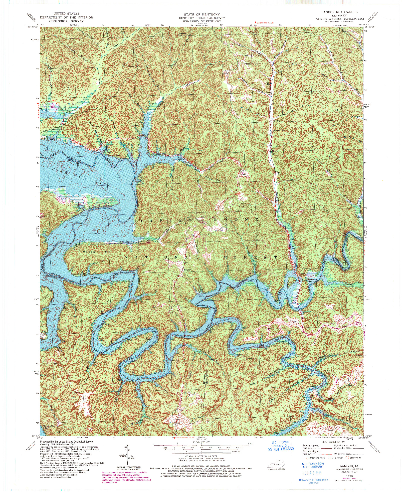 USGS 1:24000-SCALE QUADRANGLE FOR BANGOR, KY 1979