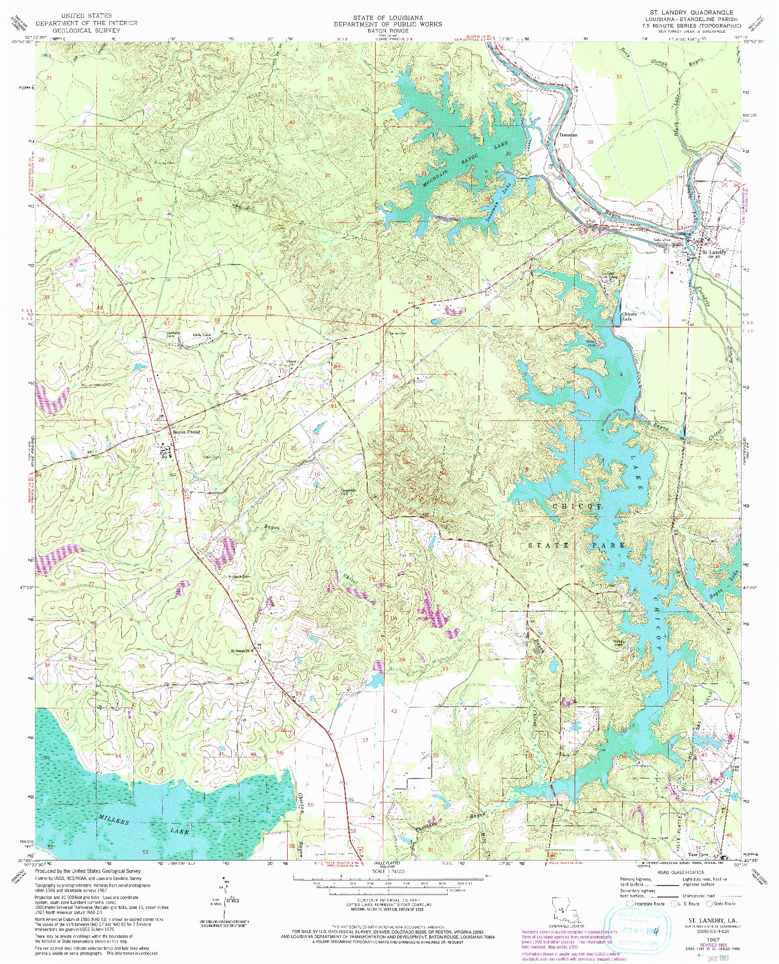 USGS 1:24000-SCALE QUADRANGLE FOR ST. LANDRY, LA 1967