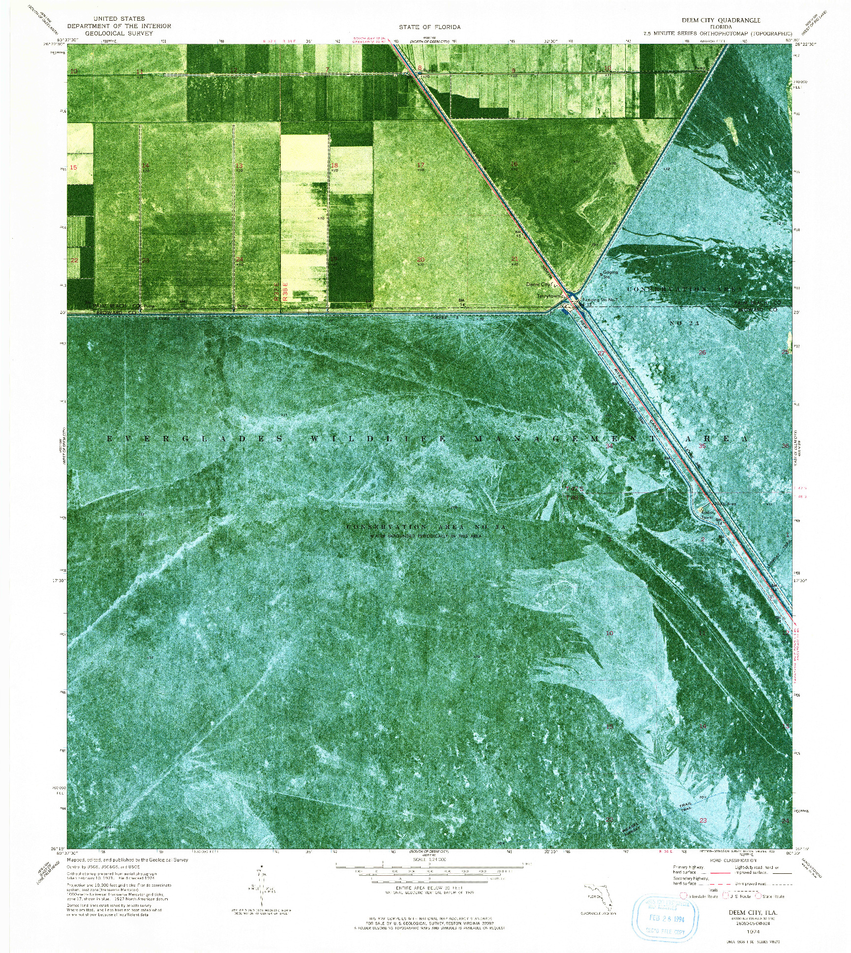 USGS 1:24000-SCALE QUADRANGLE FOR DEEM CITY, FL 1974