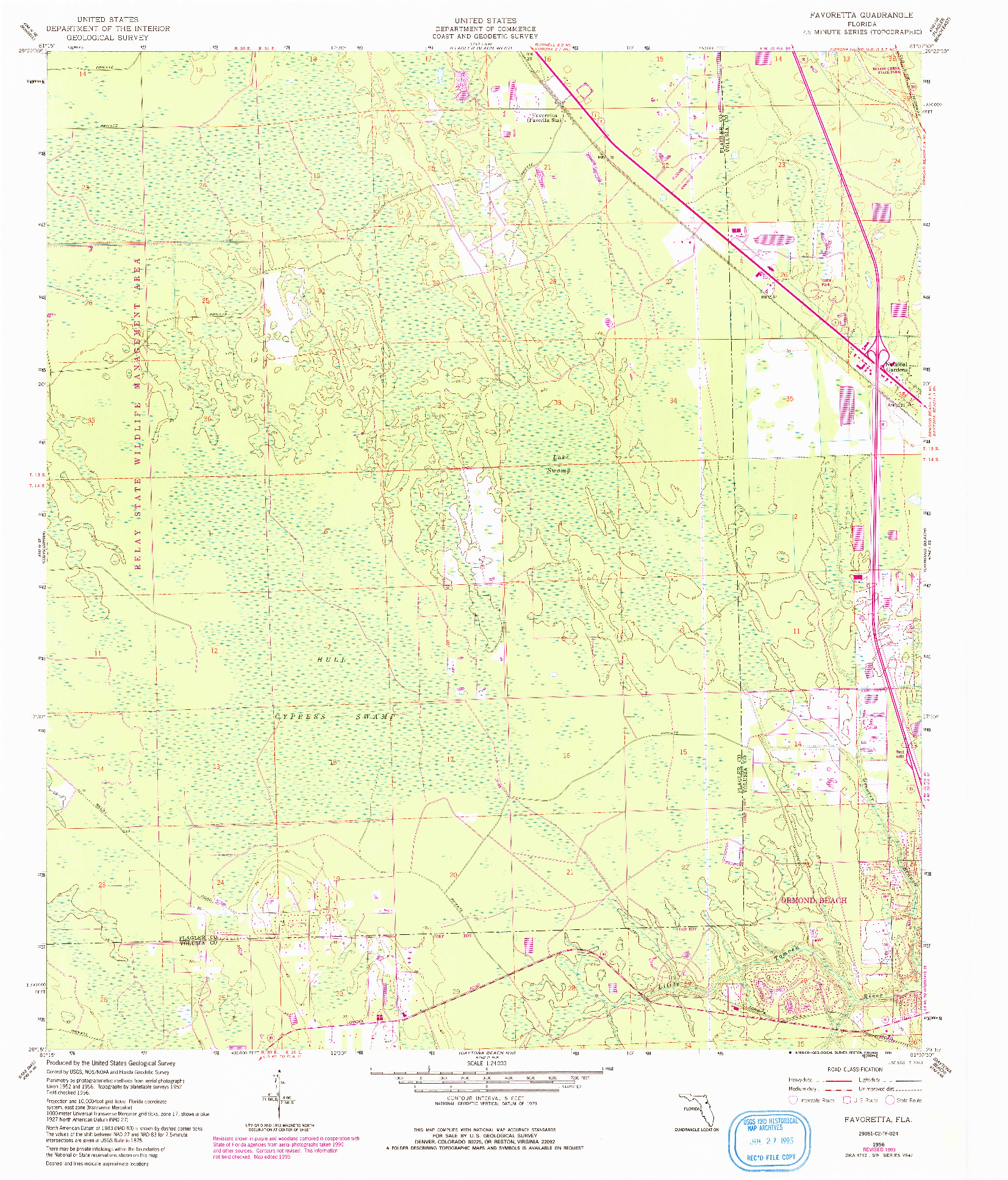 USGS 1:24000-SCALE QUADRANGLE FOR FAVORETTA, FL 1956