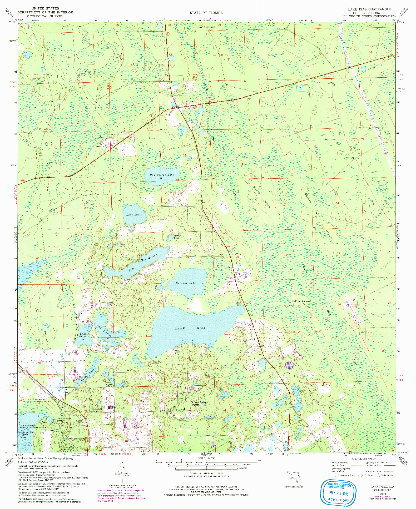 USGS 1:24000-SCALE QUADRANGLE FOR LAKE DIAS, FL 1971