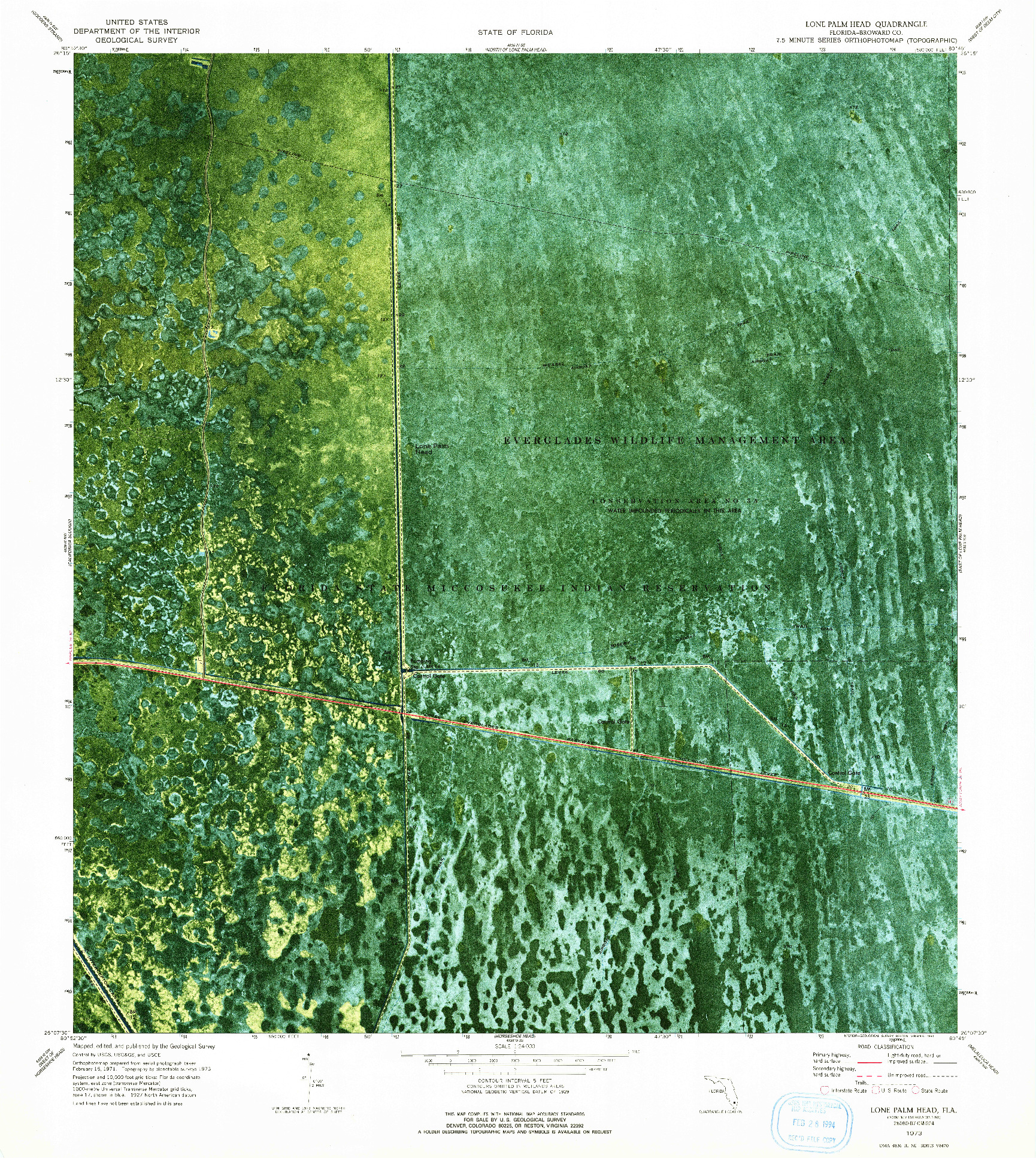 USGS 1:24000-SCALE QUADRANGLE FOR LONE PALM HEAD, FL 1973