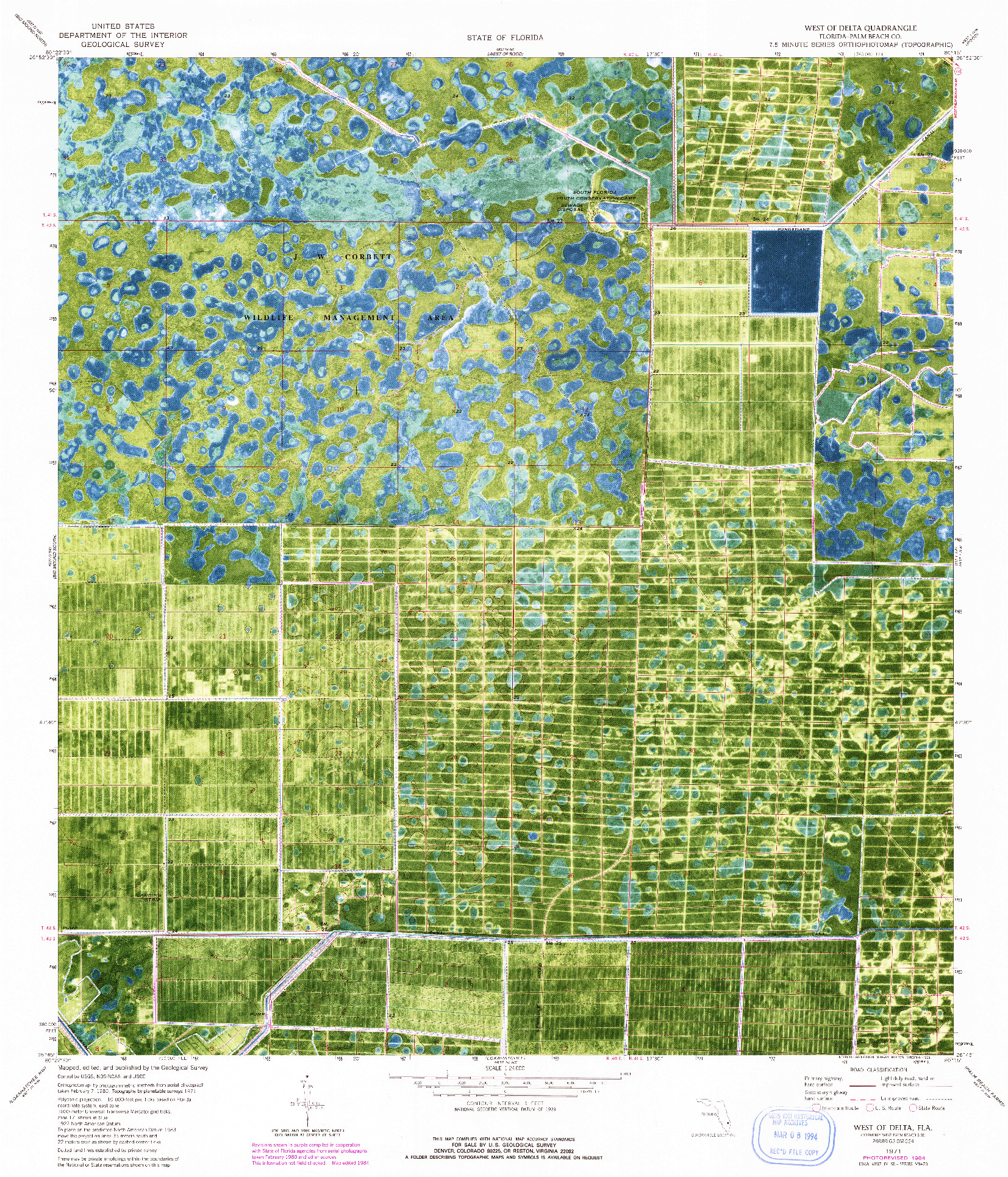 USGS 1:24000-SCALE QUADRANGLE FOR WEST OF DELTA, FL 1971