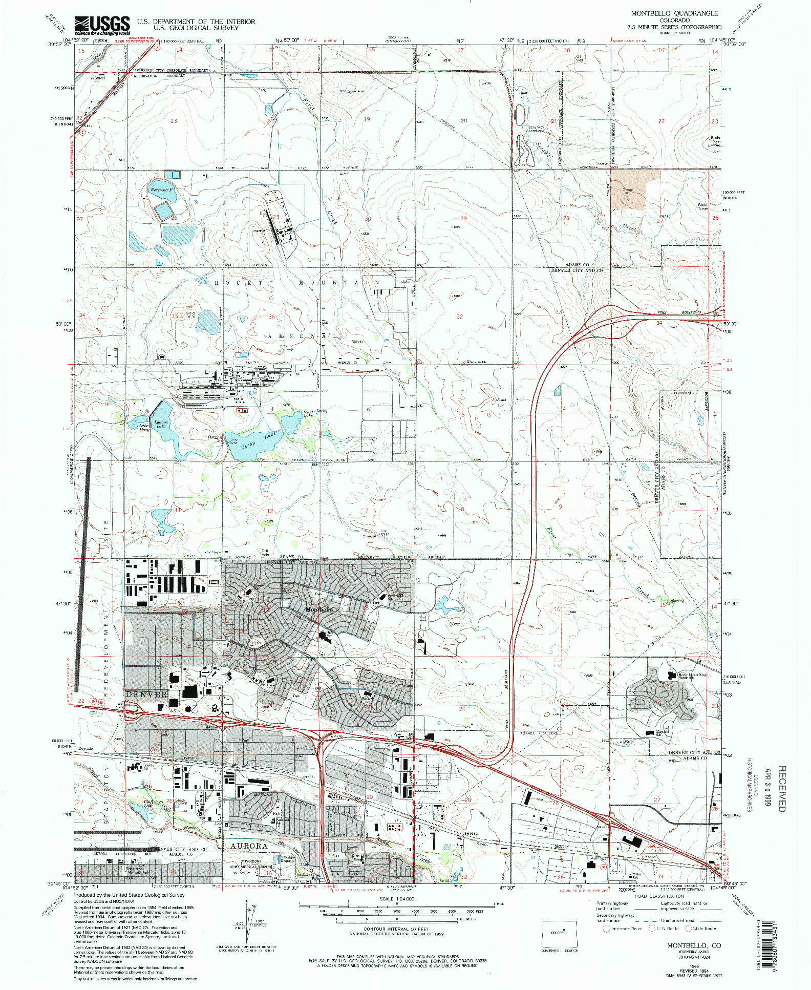 USGS 1:24000-SCALE QUADRANGLE FOR MONTBELLO, CO 1965