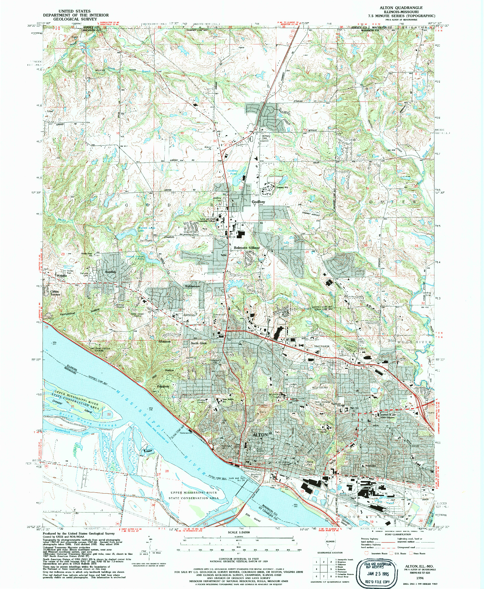 USGS 1:24000-SCALE QUADRANGLE FOR ALTON, IL 1994