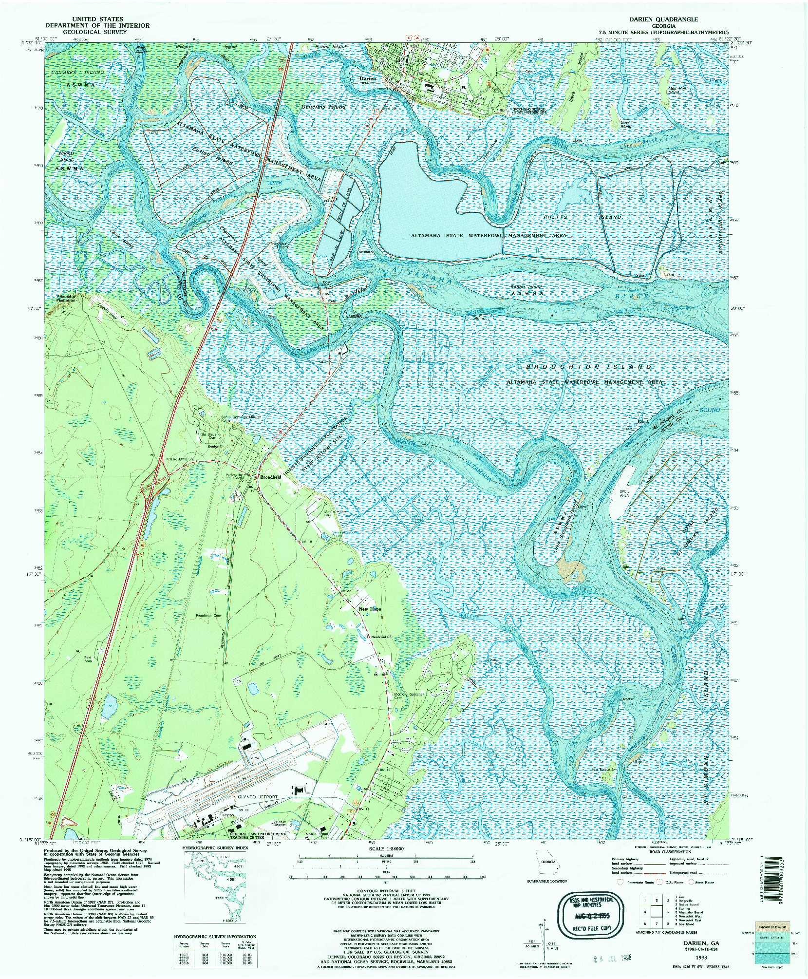 USGS 1:24000-SCALE QUADRANGLE FOR DARIEN, GA 1993