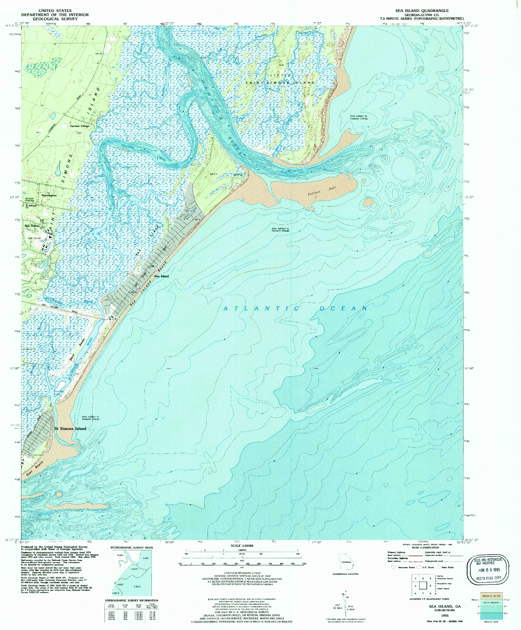 USGS 1:24000-SCALE QUADRANGLE FOR SEA ISLAND, GA 1993