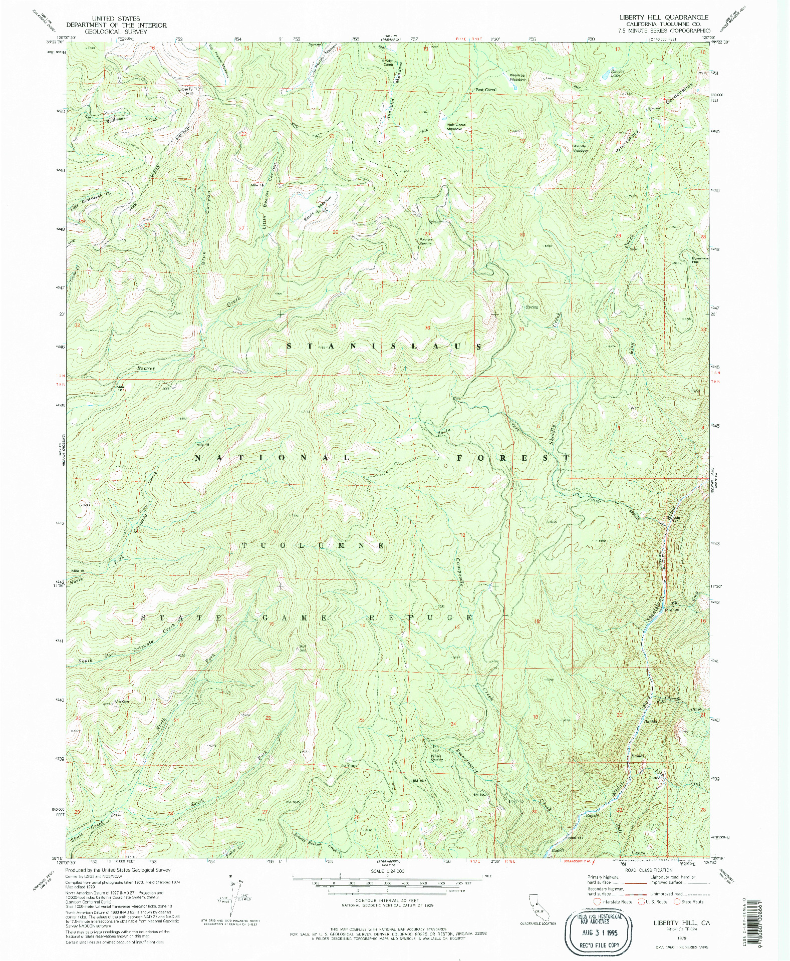 USGS 1:24000-SCALE QUADRANGLE FOR LIBERTY HILL, CA 1979