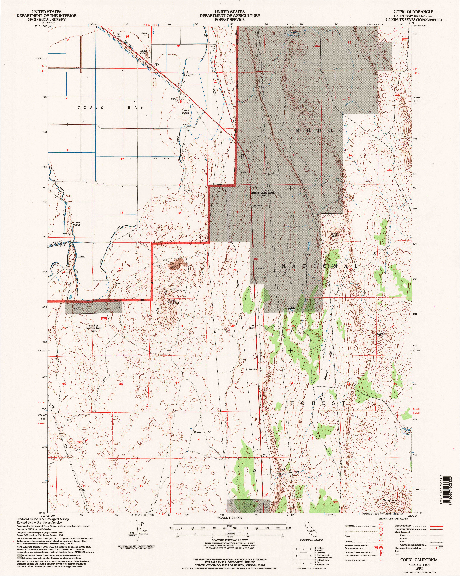 USGS 1:24000-SCALE QUADRANGLE FOR COPIC, CA 1993
