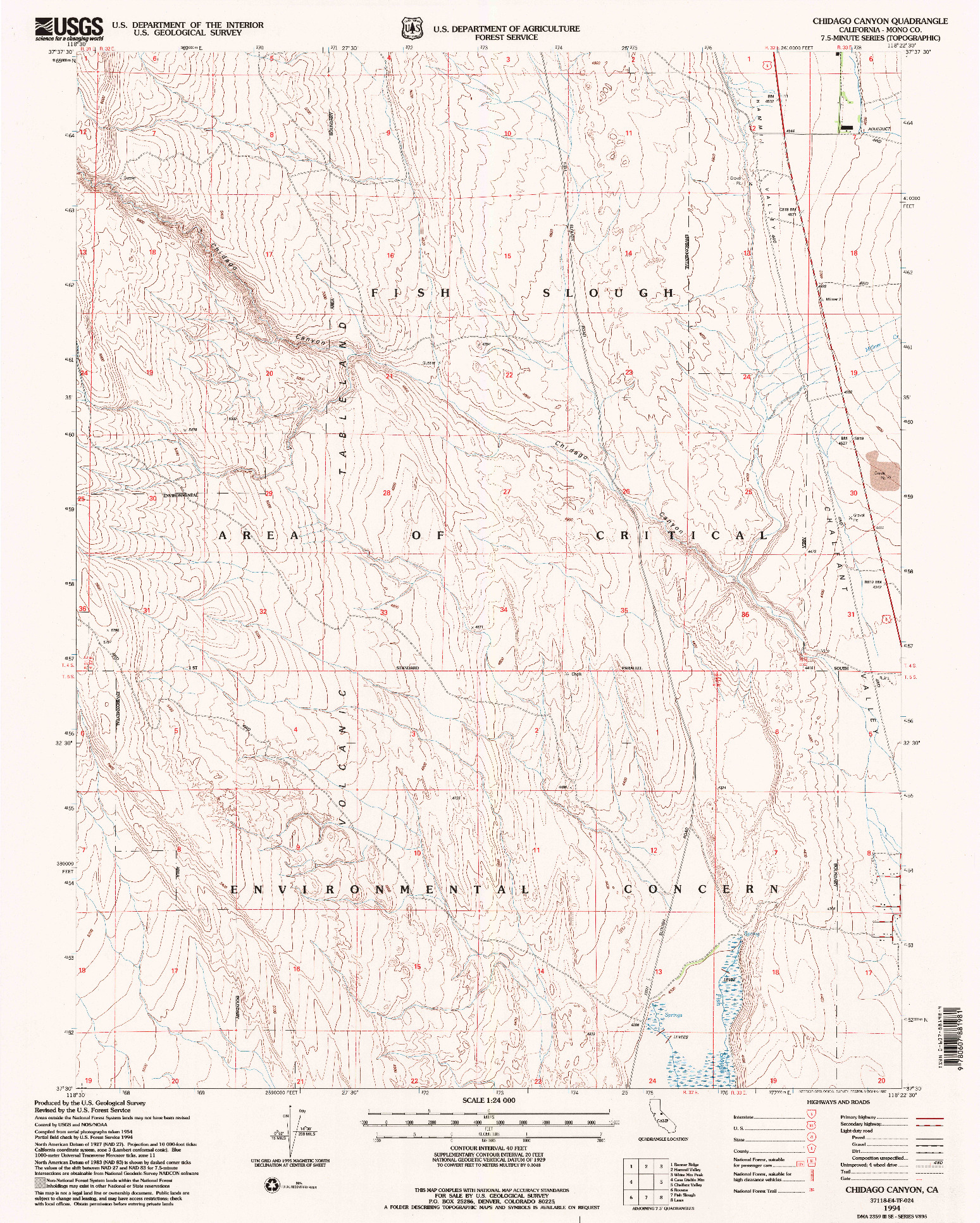 USGS 1:24000-SCALE QUADRANGLE FOR CHIDAGO CANYON, CA 1994