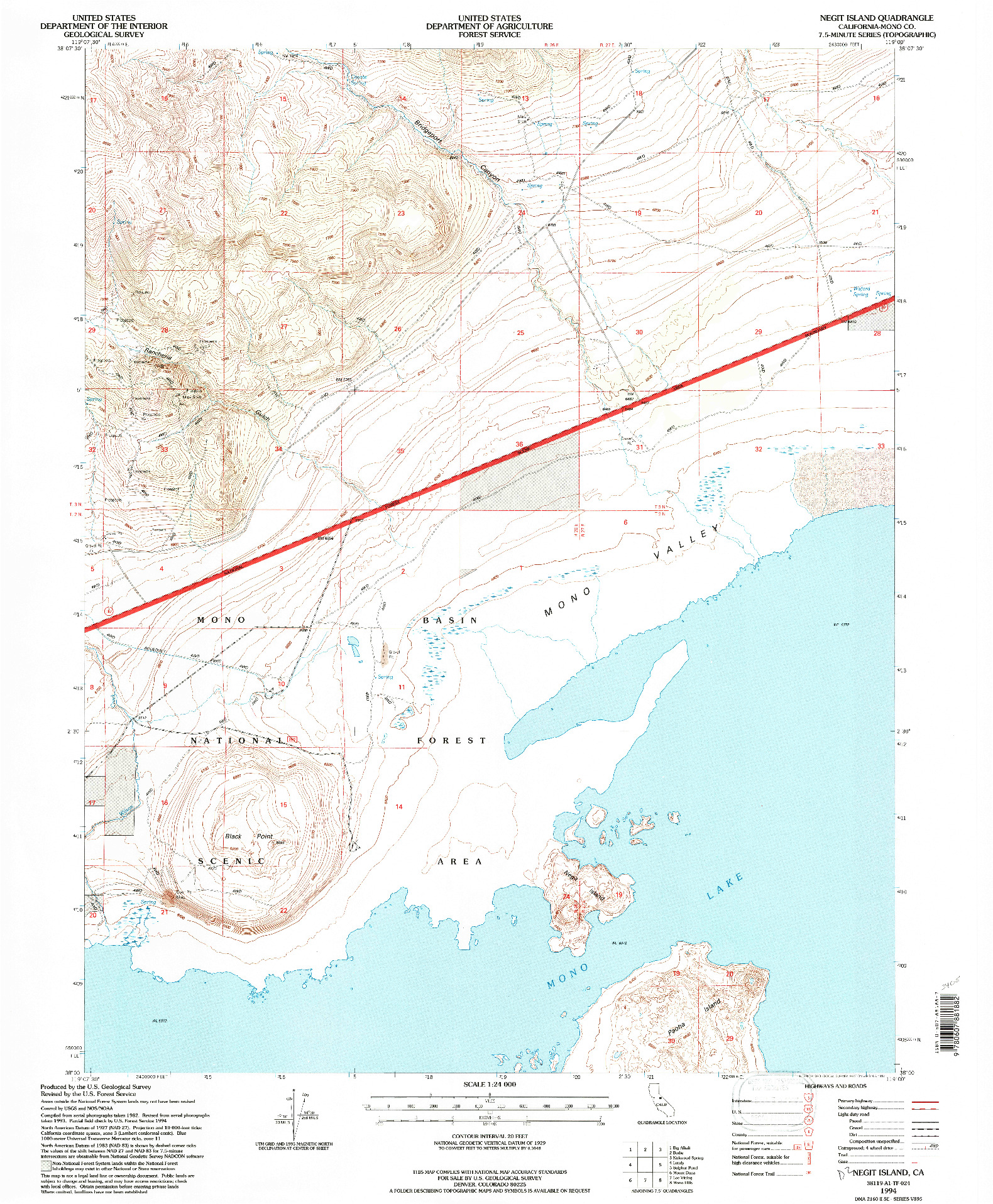 USGS 1:24000-SCALE QUADRANGLE FOR NEGIT ISLAND, CA 1994
