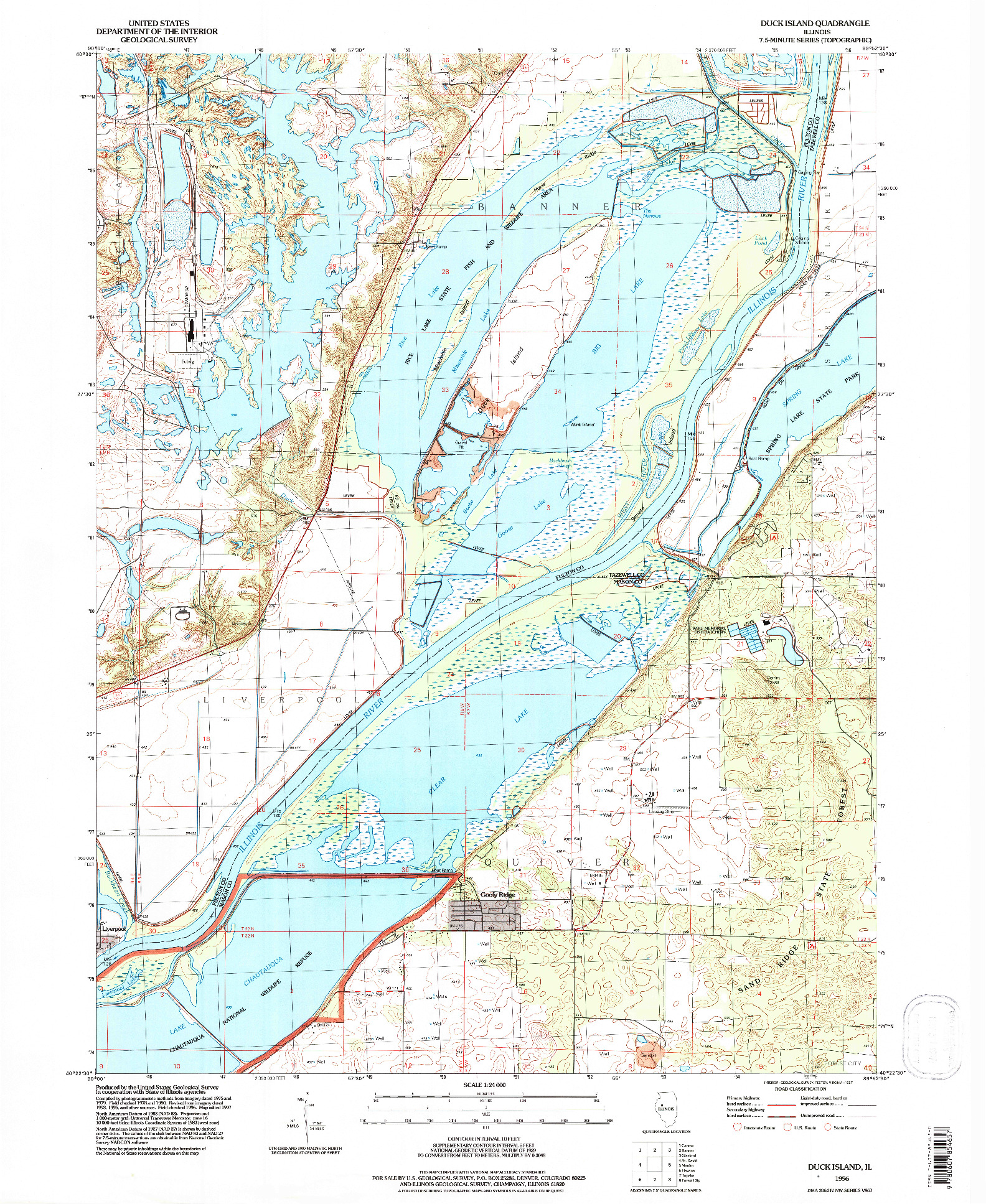 USGS 1:24000-SCALE QUADRANGLE FOR DUCK ISLAND, IL 1996