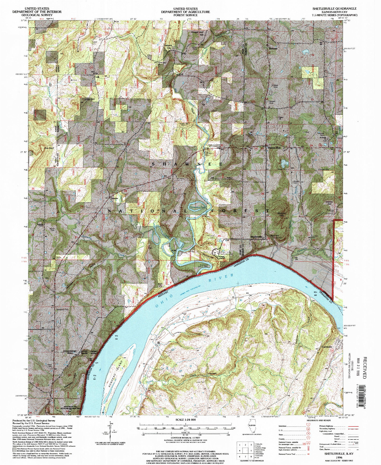 USGS 1:24000-SCALE QUADRANGLE FOR SHETLERVILLE, IL 1996
