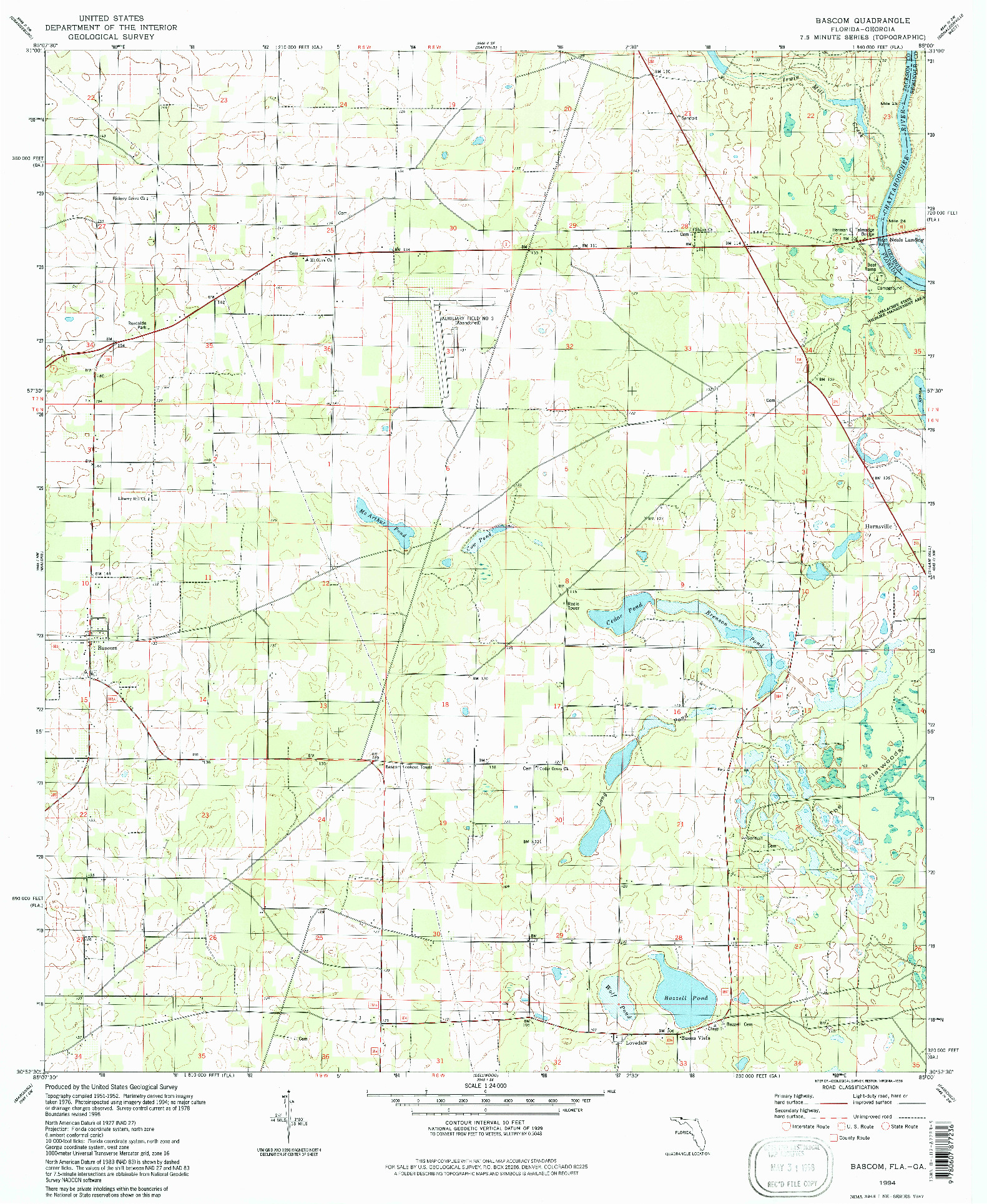 USGS 1:24000-SCALE QUADRANGLE FOR BASCOM, FL 1994