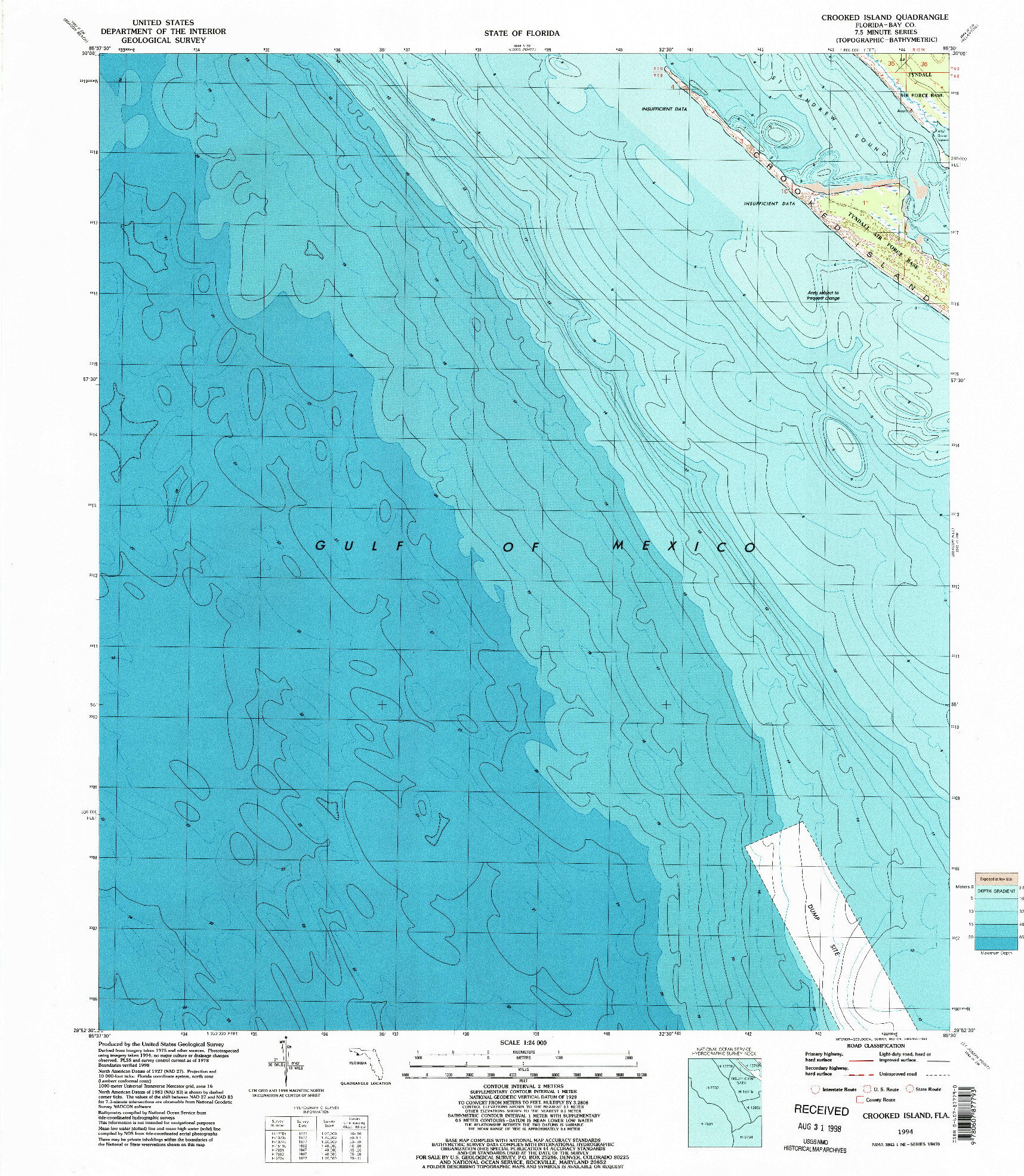 USGS 1:24000-SCALE QUADRANGLE FOR CROOKED ISLAND, FL 1994