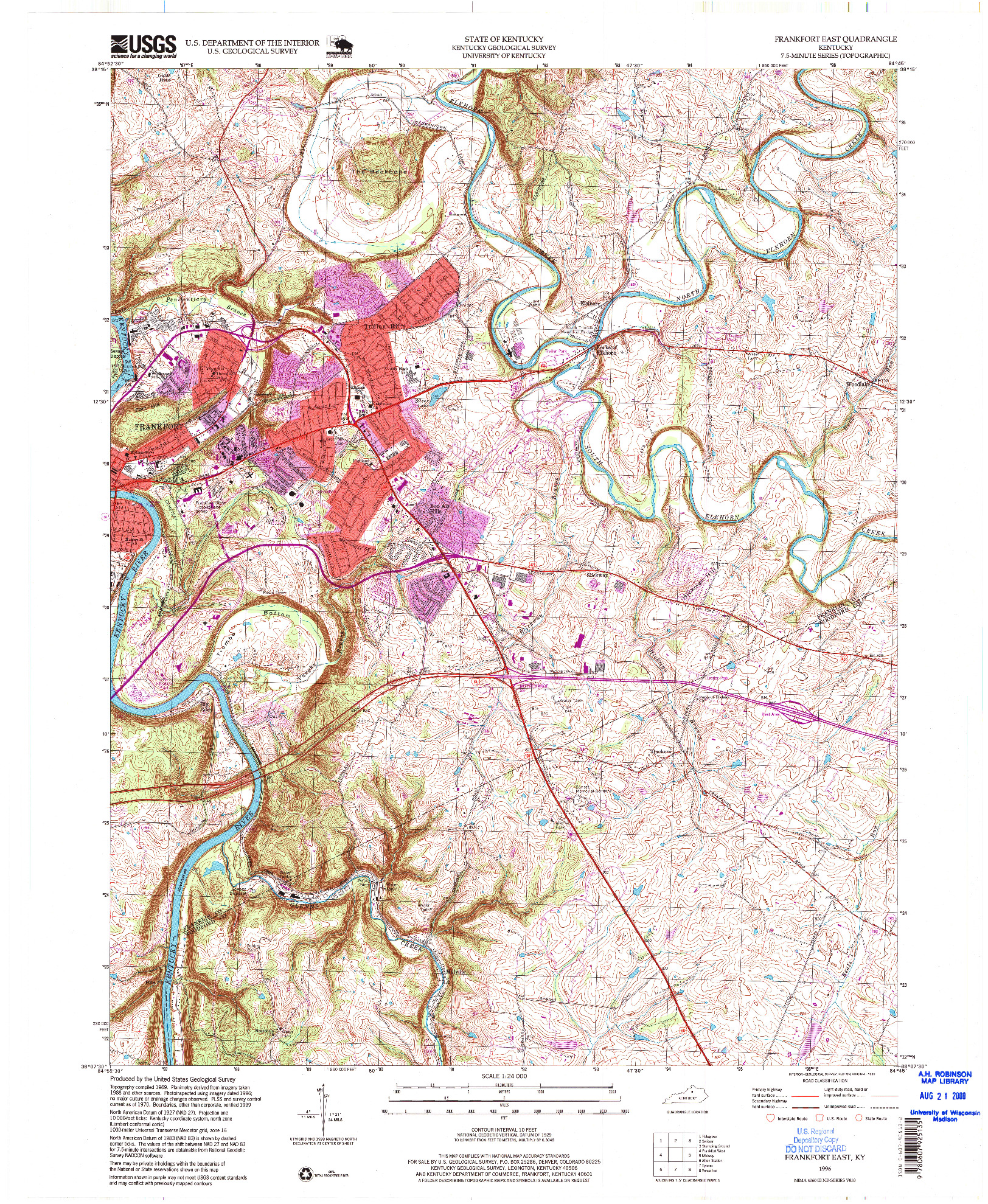 USGS 1:24000-SCALE QUADRANGLE FOR FRANKFORT EAST, KY 1996