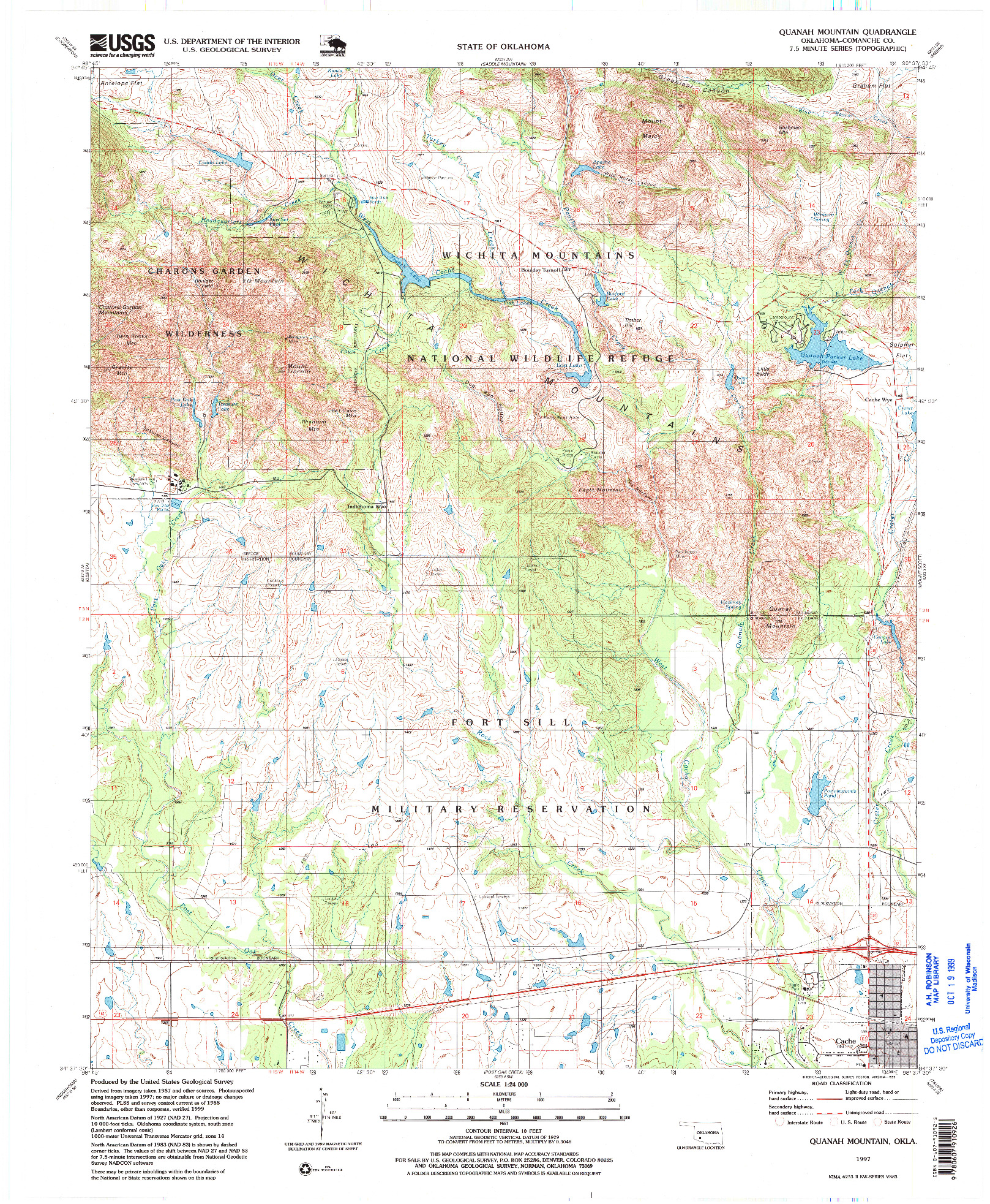 USGS 1:24000-SCALE QUADRANGLE FOR QUANAH MOUNTAIN, OK 1997