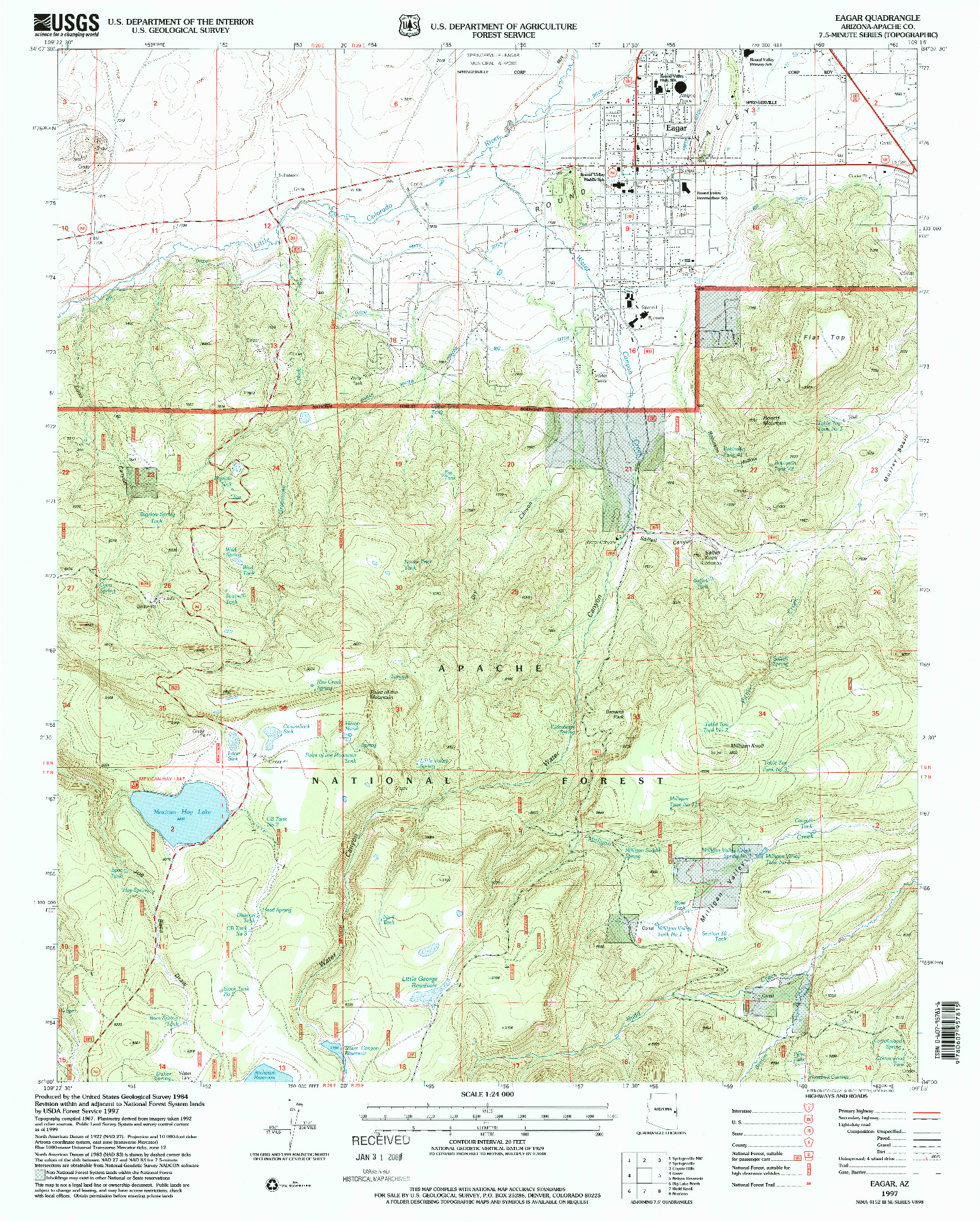 USGS 1:24000-SCALE QUADRANGLE FOR EAGAR, AZ 1997