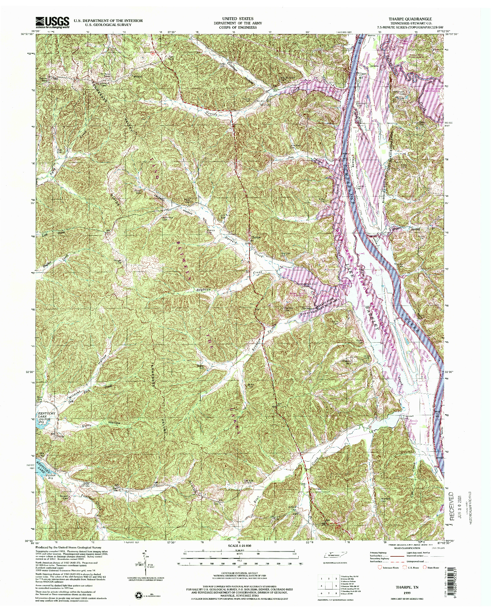USGS 1:24000-SCALE QUADRANGLE FOR THARPE, TN 1999