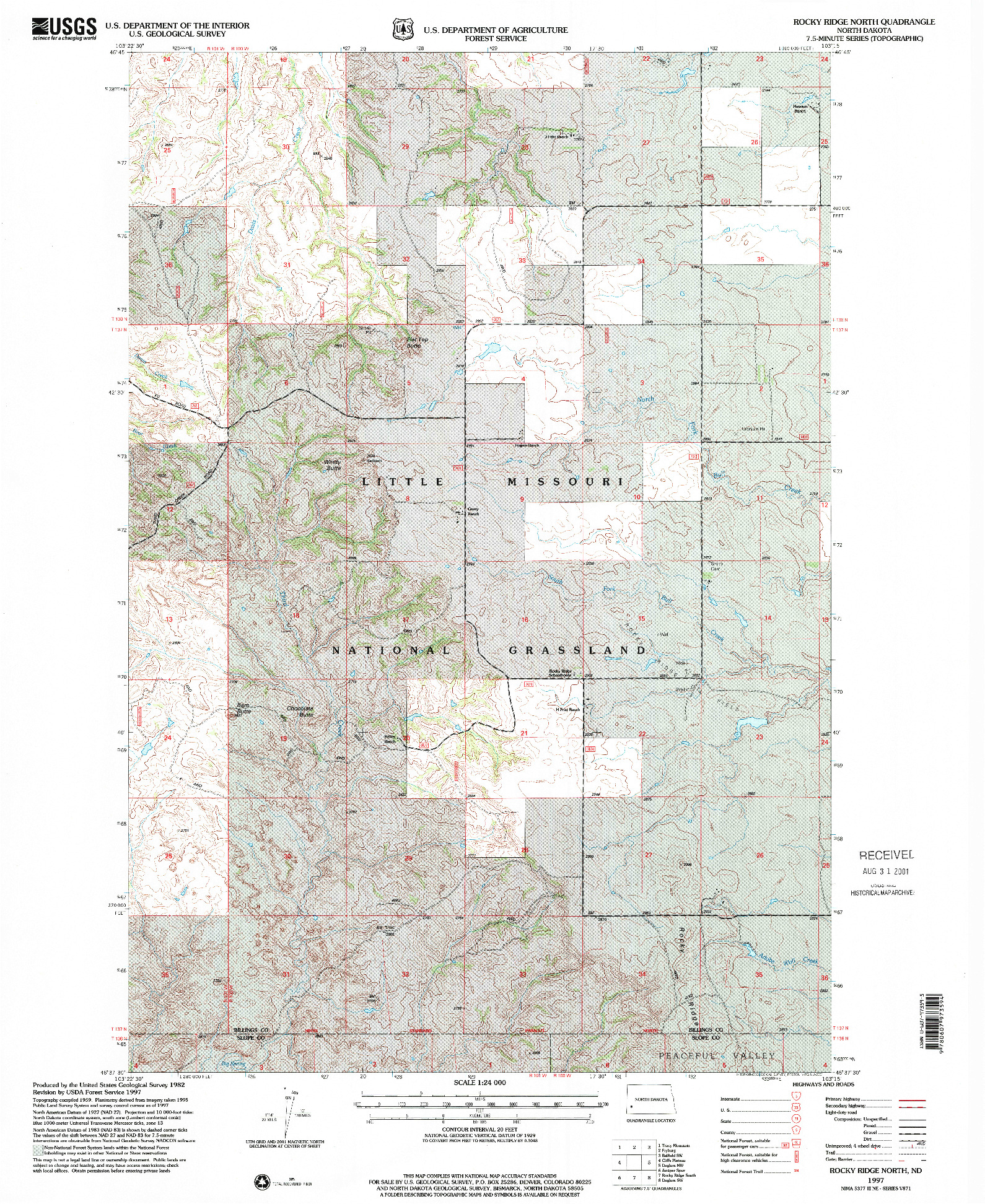 USGS 1:24000-SCALE QUADRANGLE FOR ROCKY RIDGE NORTH, ND 1997