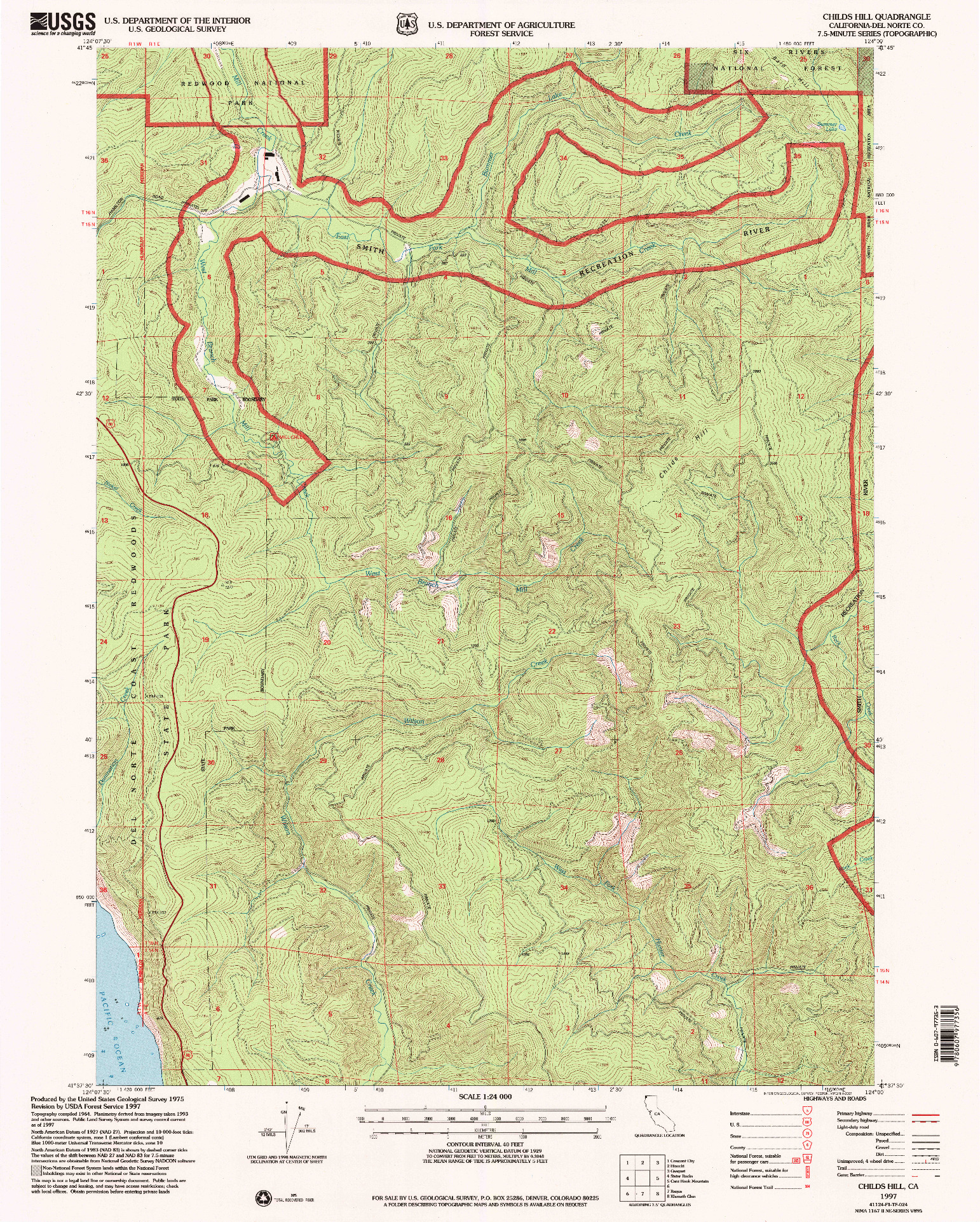 USGS 1:24000-SCALE QUADRANGLE FOR CHILDS HILL, CA 1997