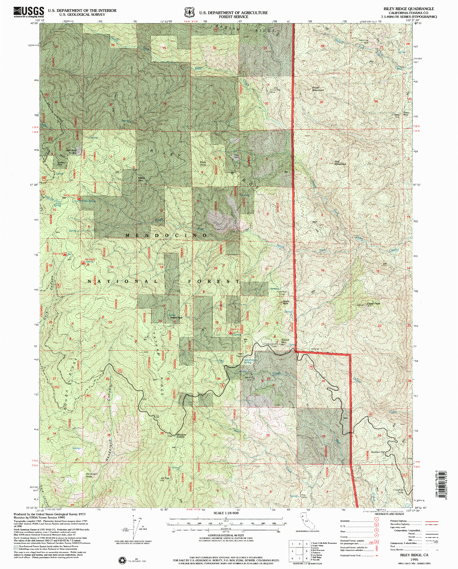 USGS 1:24000-SCALE QUADRANGLE FOR RILEY RIDGE, CA 1995