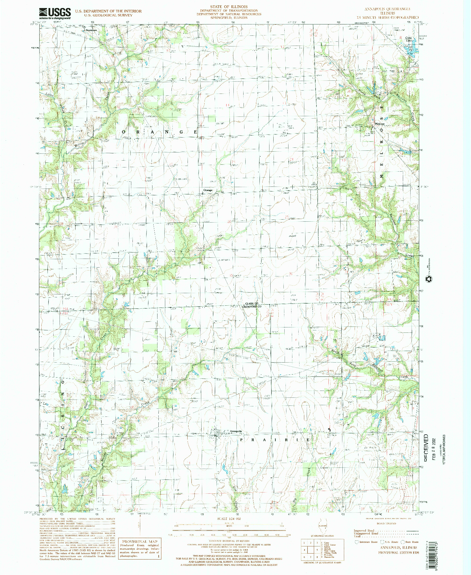 USGS 1:24000-SCALE QUADRANGLE FOR ANNAPOLIS, IL 1998