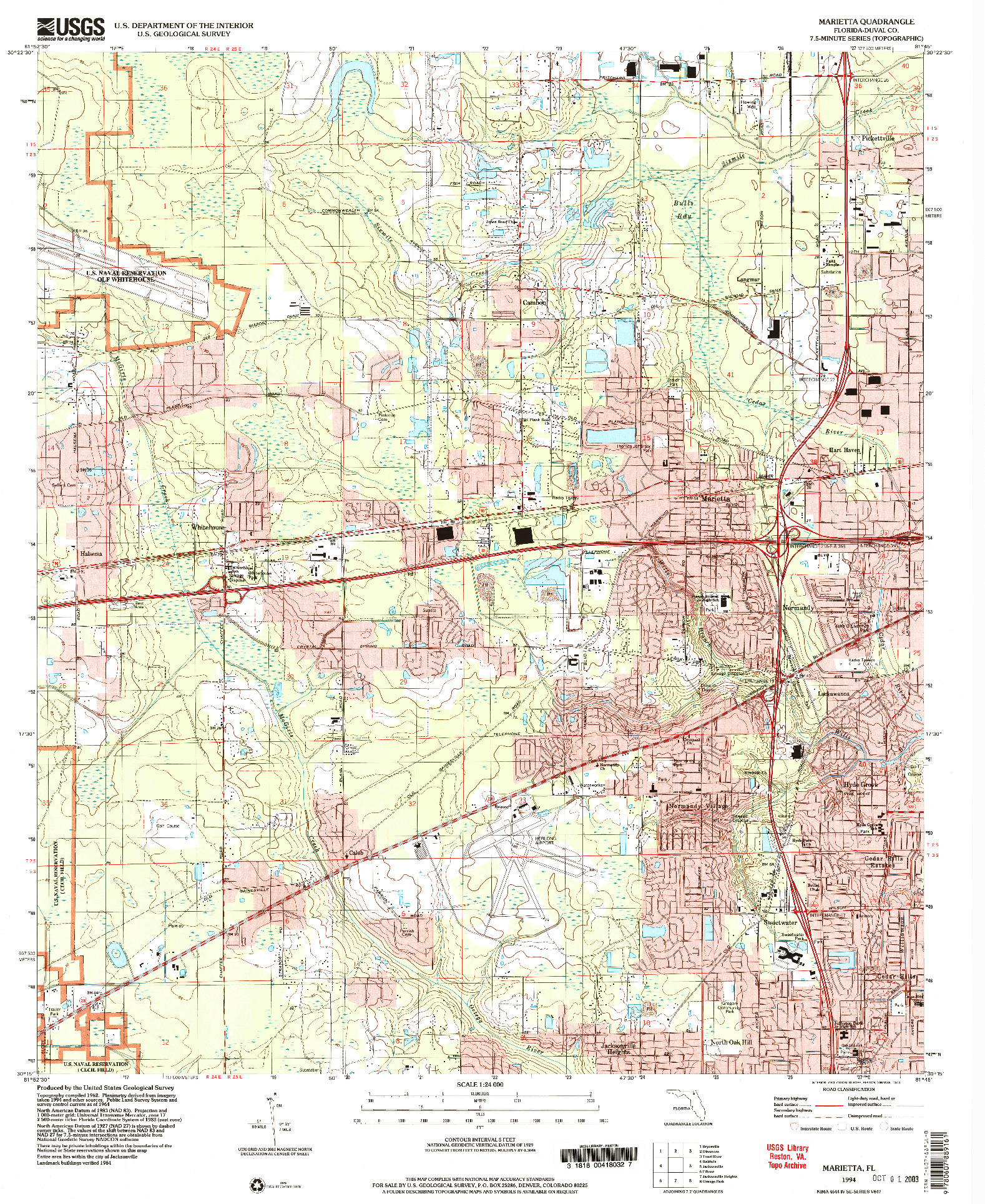 USGS 1:24000-SCALE QUADRANGLE FOR MARIETTA, FL 1994