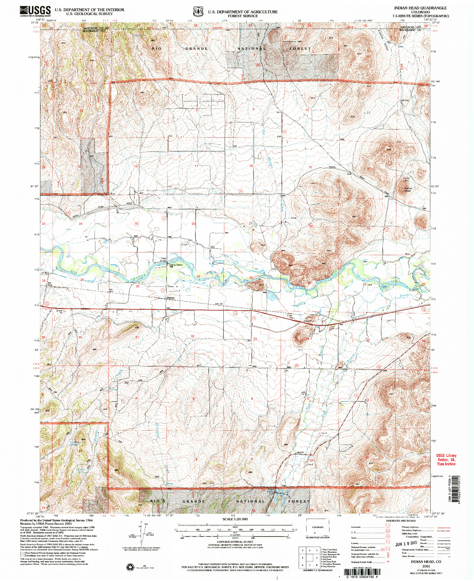 USGS 1:24000-SCALE QUADRANGLE FOR INDIAN HEAD, CO 2001