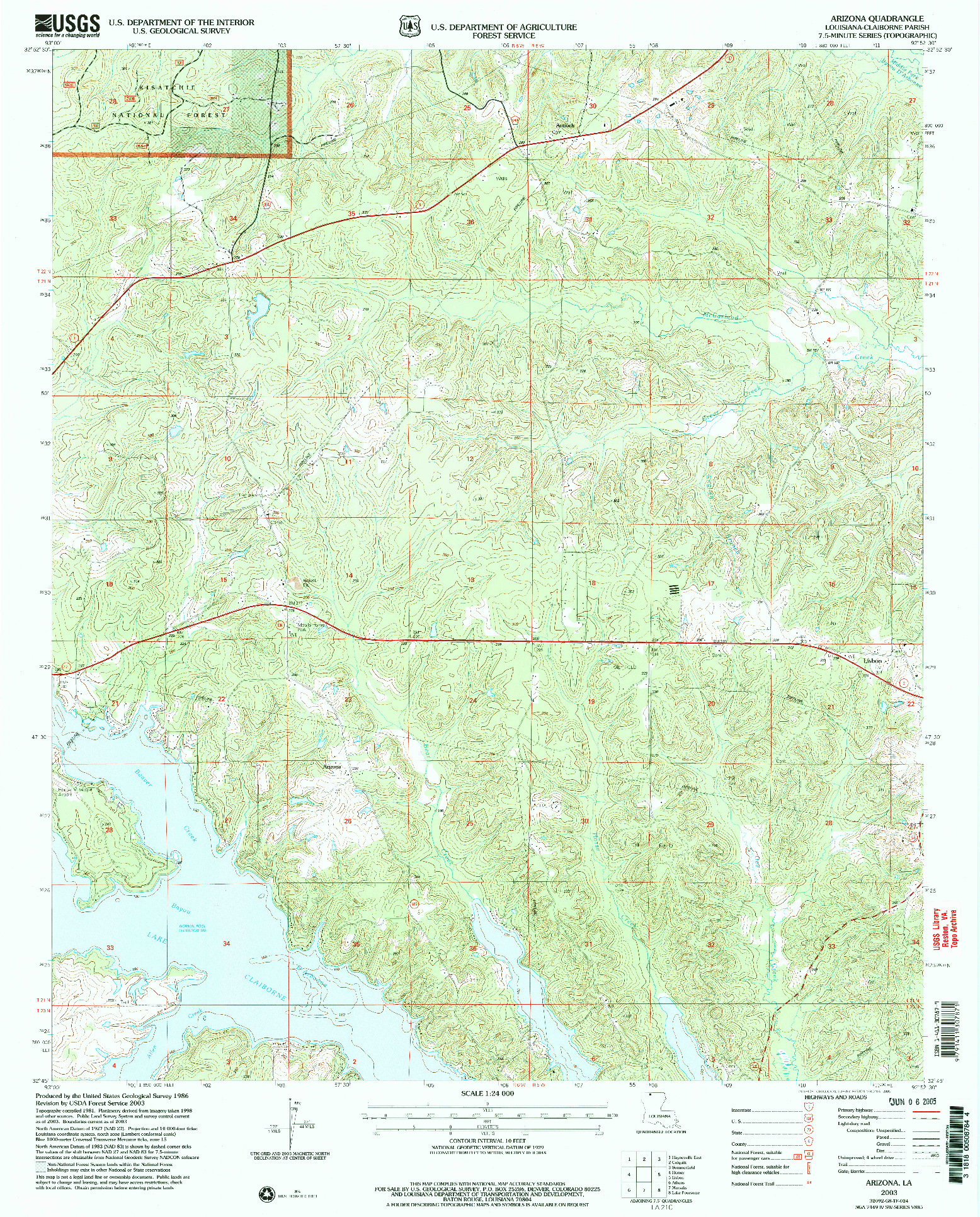 USGS 1:24000-SCALE QUADRANGLE FOR ARIZONA, LA 2003