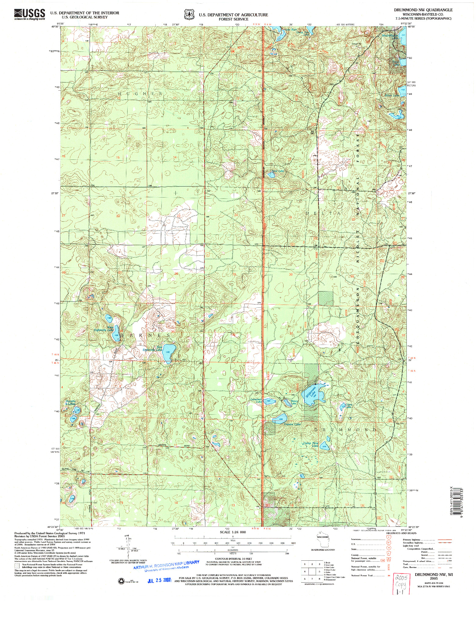 USGS 1:24000-SCALE QUADRANGLE FOR DRUMMOND NW, WI 2005