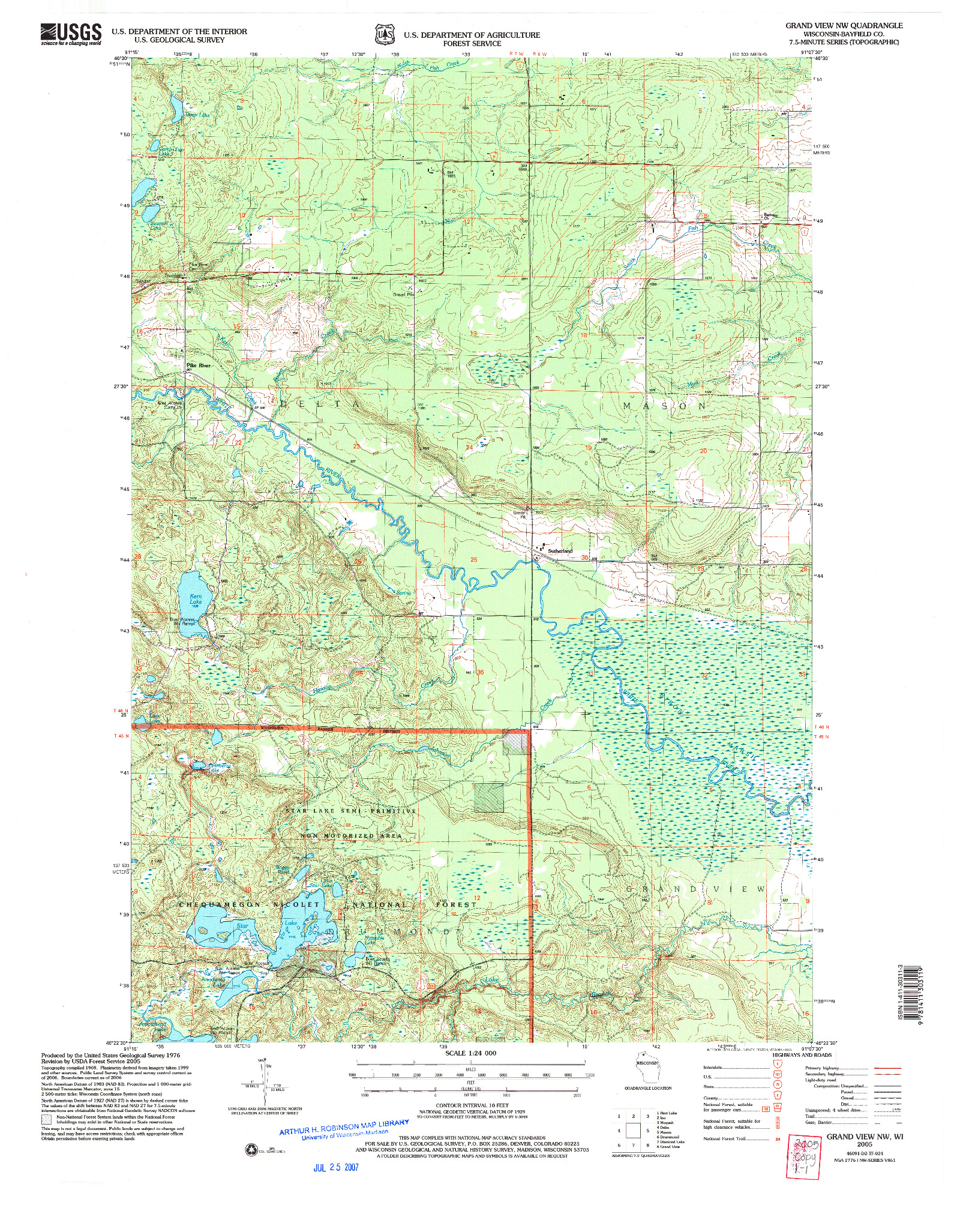 USGS 1:24000-SCALE QUADRANGLE FOR GRAND VIEW NW, WI 2005