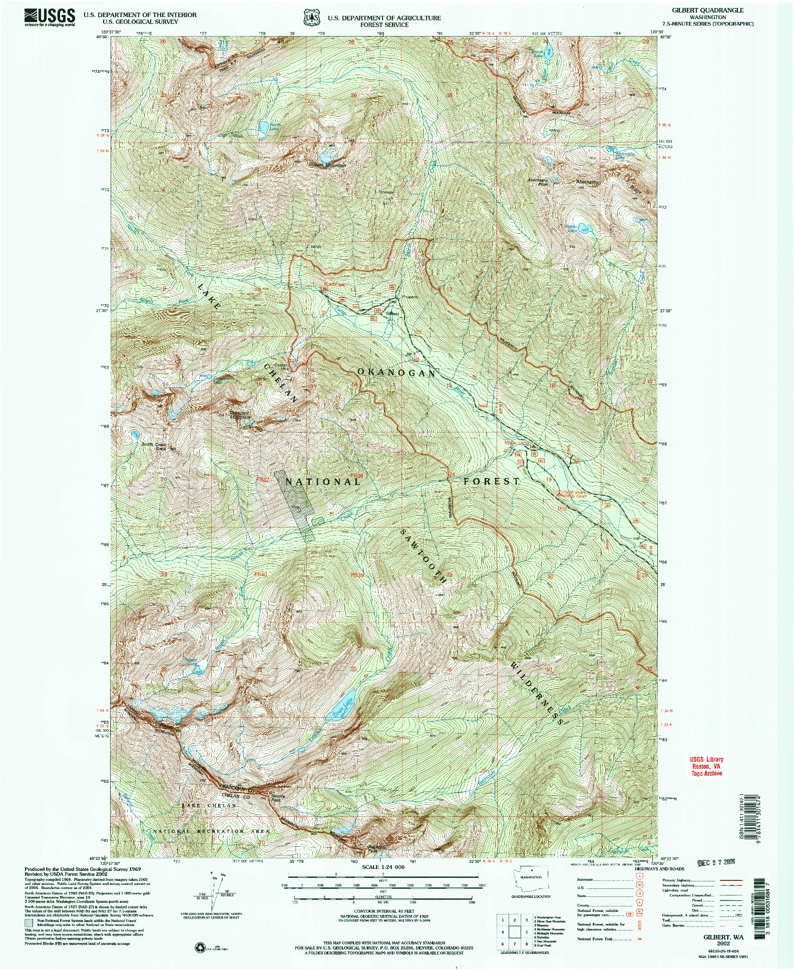 USGS 1:24000-SCALE QUADRANGLE FOR GILBERT, WA 2002