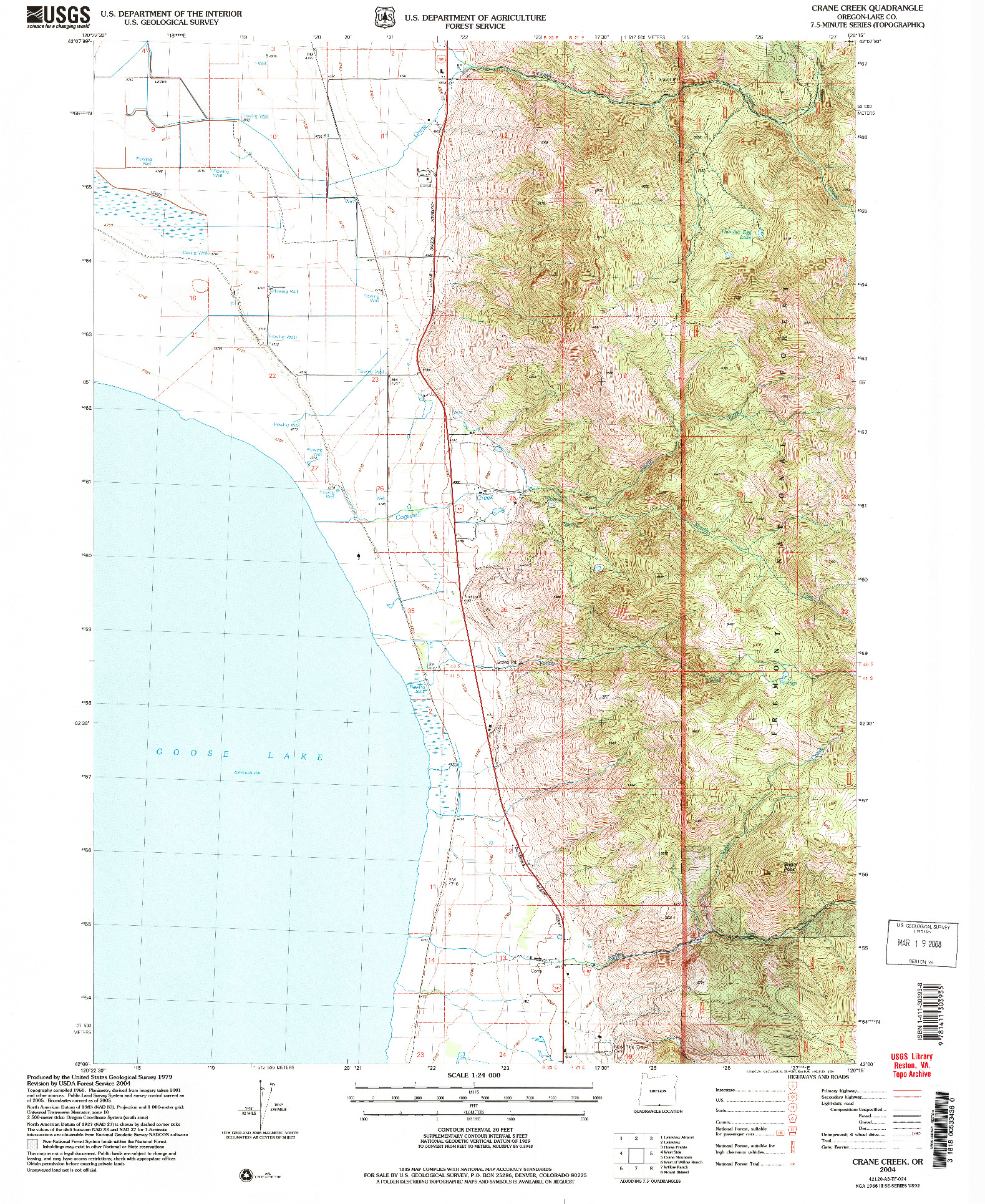 USGS 1:24000-SCALE QUADRANGLE FOR CRANE CREEK, OR 2004