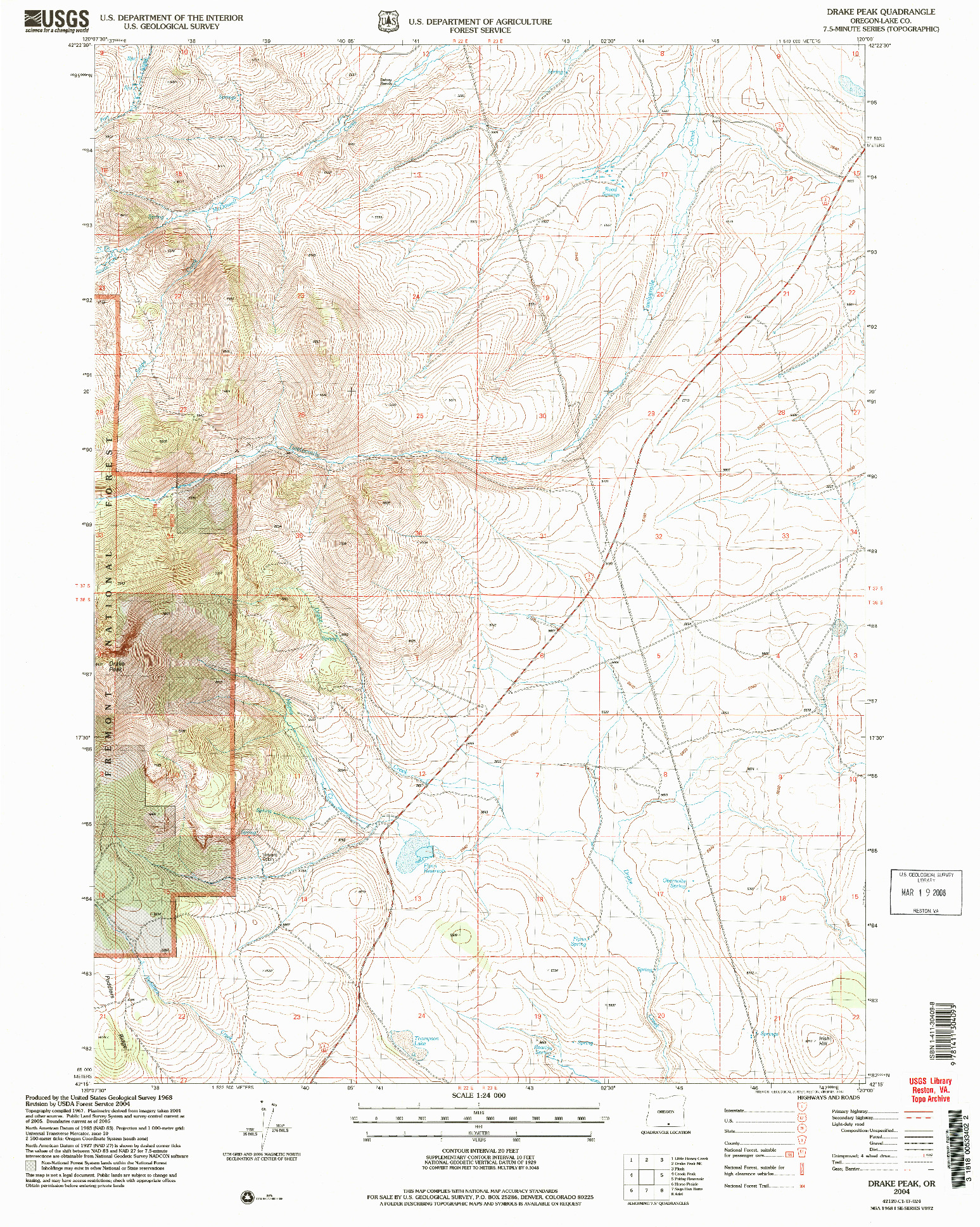 USGS 1:24000-SCALE QUADRANGLE FOR DRAKE PEAK, OR 2004