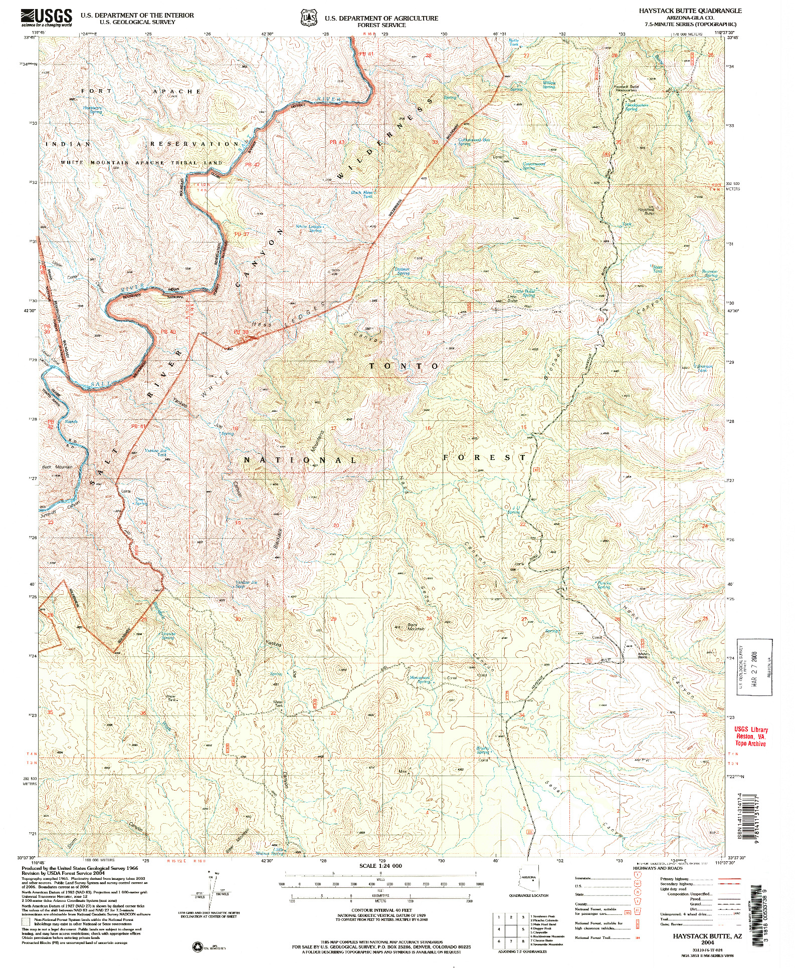 USGS 1:24000-SCALE QUADRANGLE FOR HAYSTACK BUTTE, AZ 2004