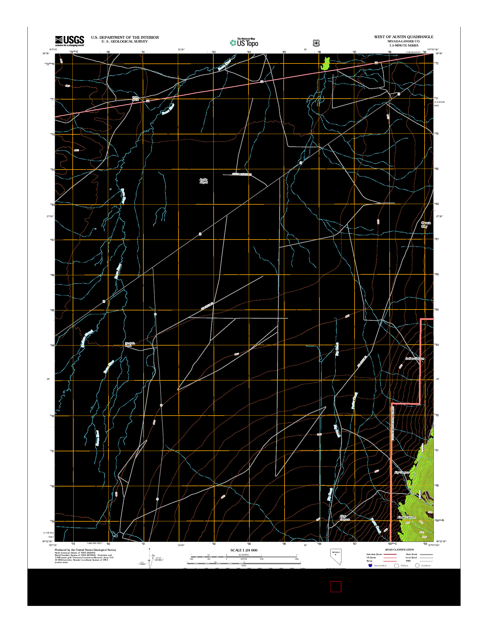 USGS US TOPO 7.5-MINUTE MAP FOR WEST OF AUSTIN, NV 2012